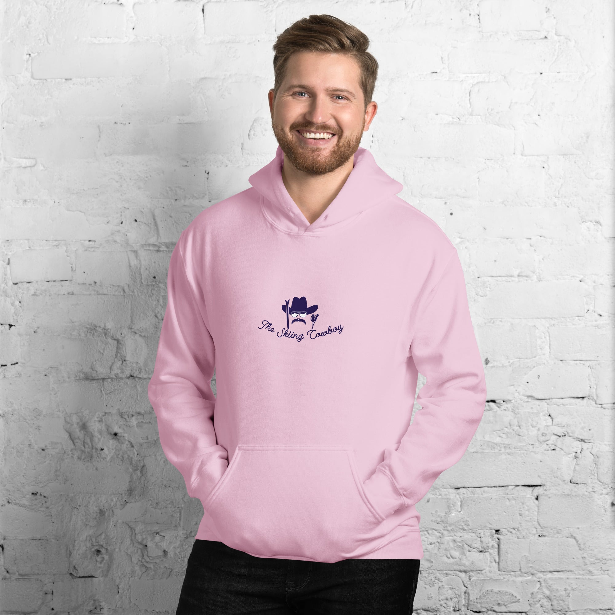 Unisex Hoodie The Skiing Cowboy Duel Silhouette (front & back)