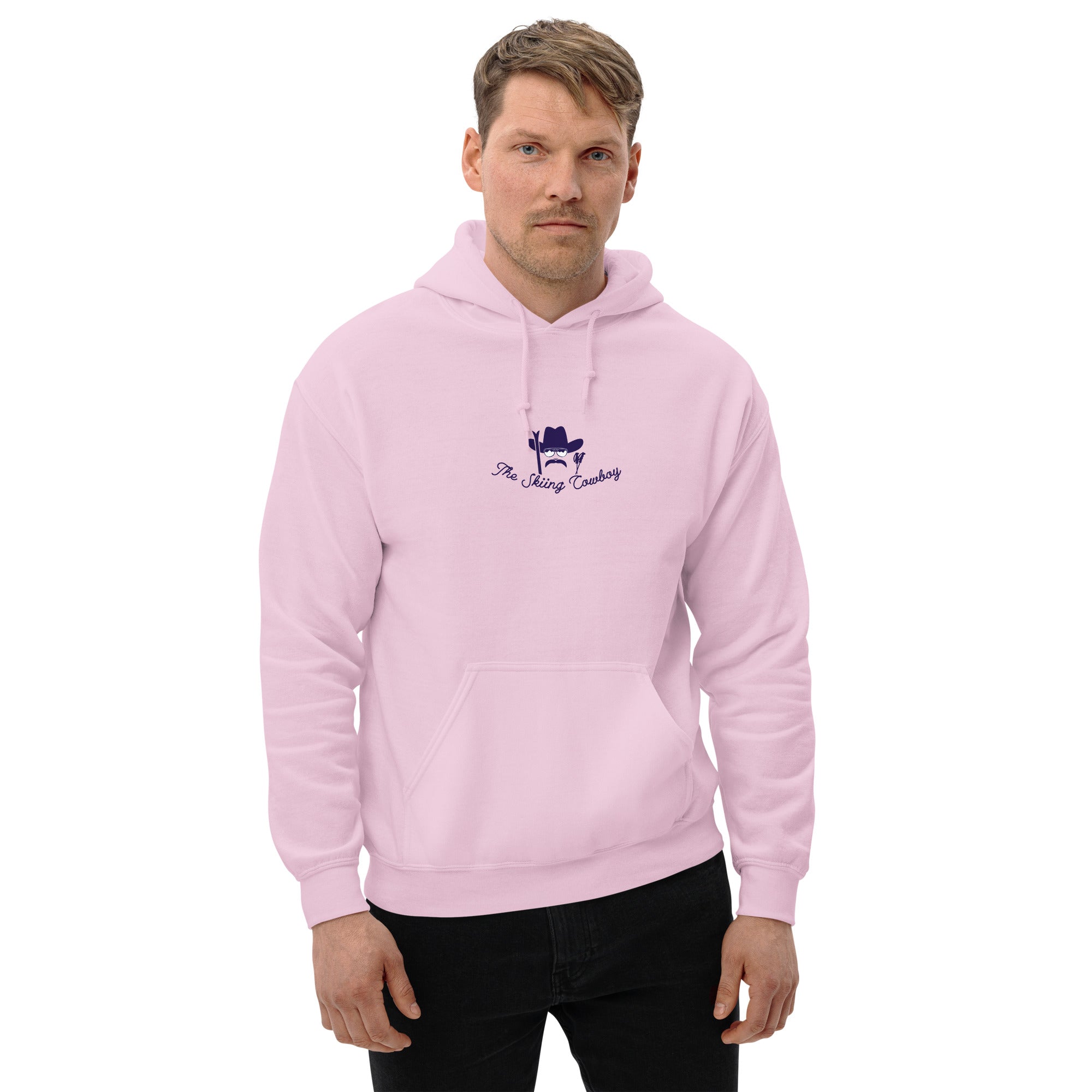 Unisex Hoodie The Skiing Cowboy Duel Silhouette (front & back)