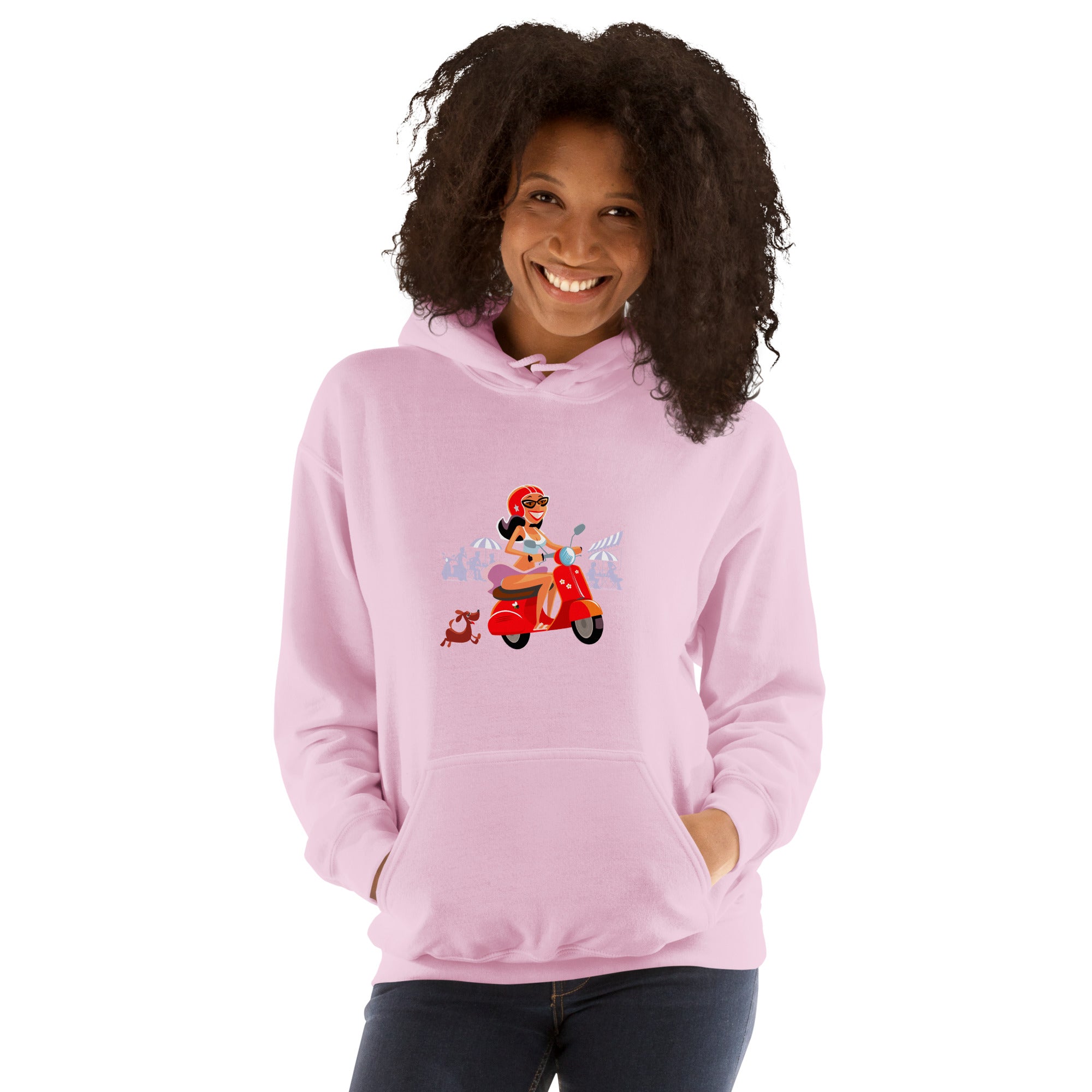 Unisex Hoodie Vespa Girl in St Tropez