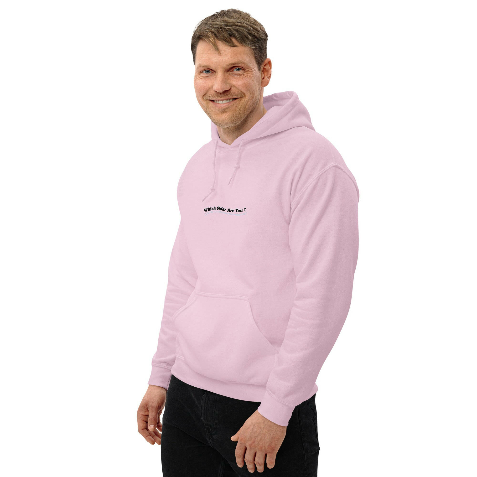 Unisex Hoodie Which skier are you? Ski Racer (front & back) on light colors