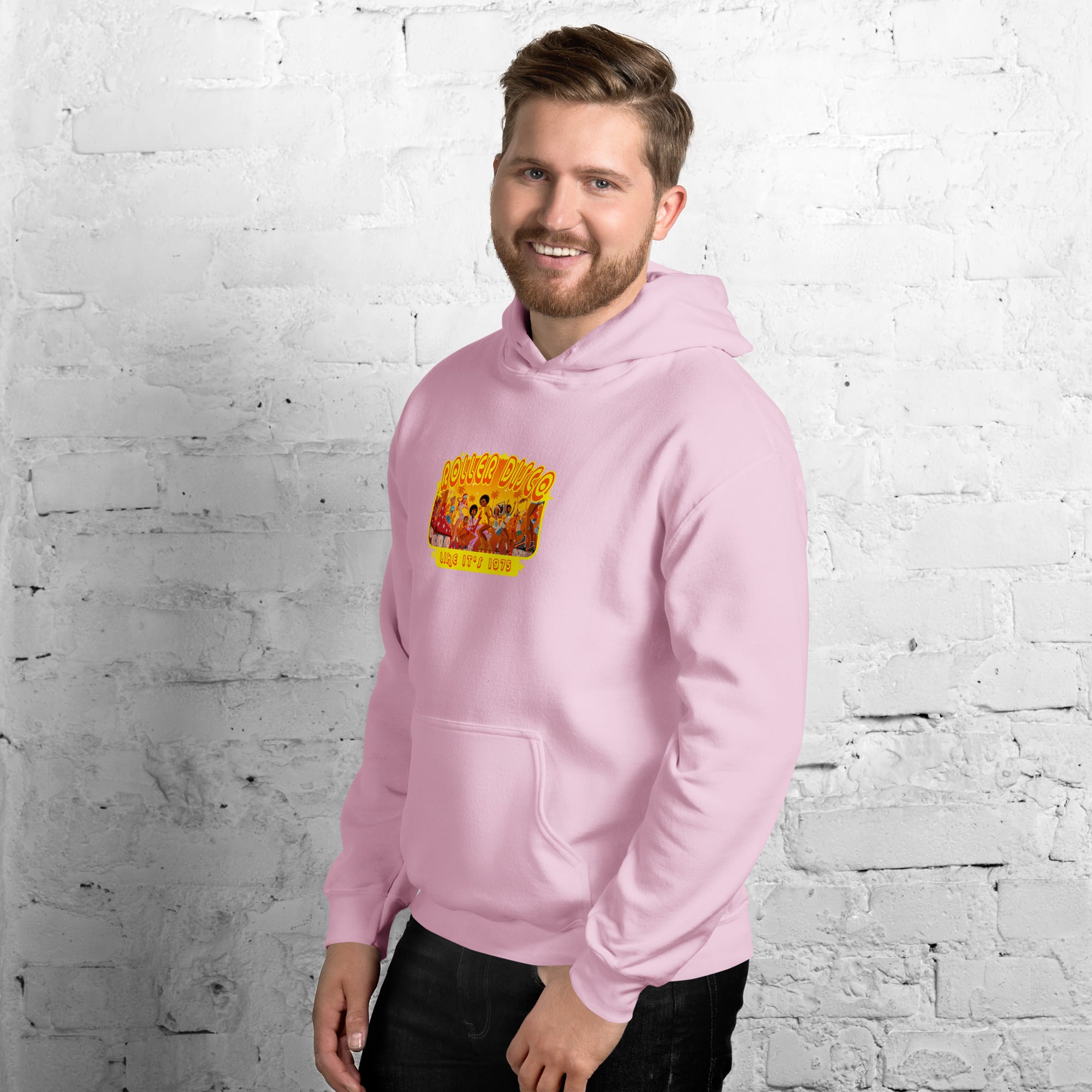 Unisex Hoodie Roller Disco 1975 on light colors