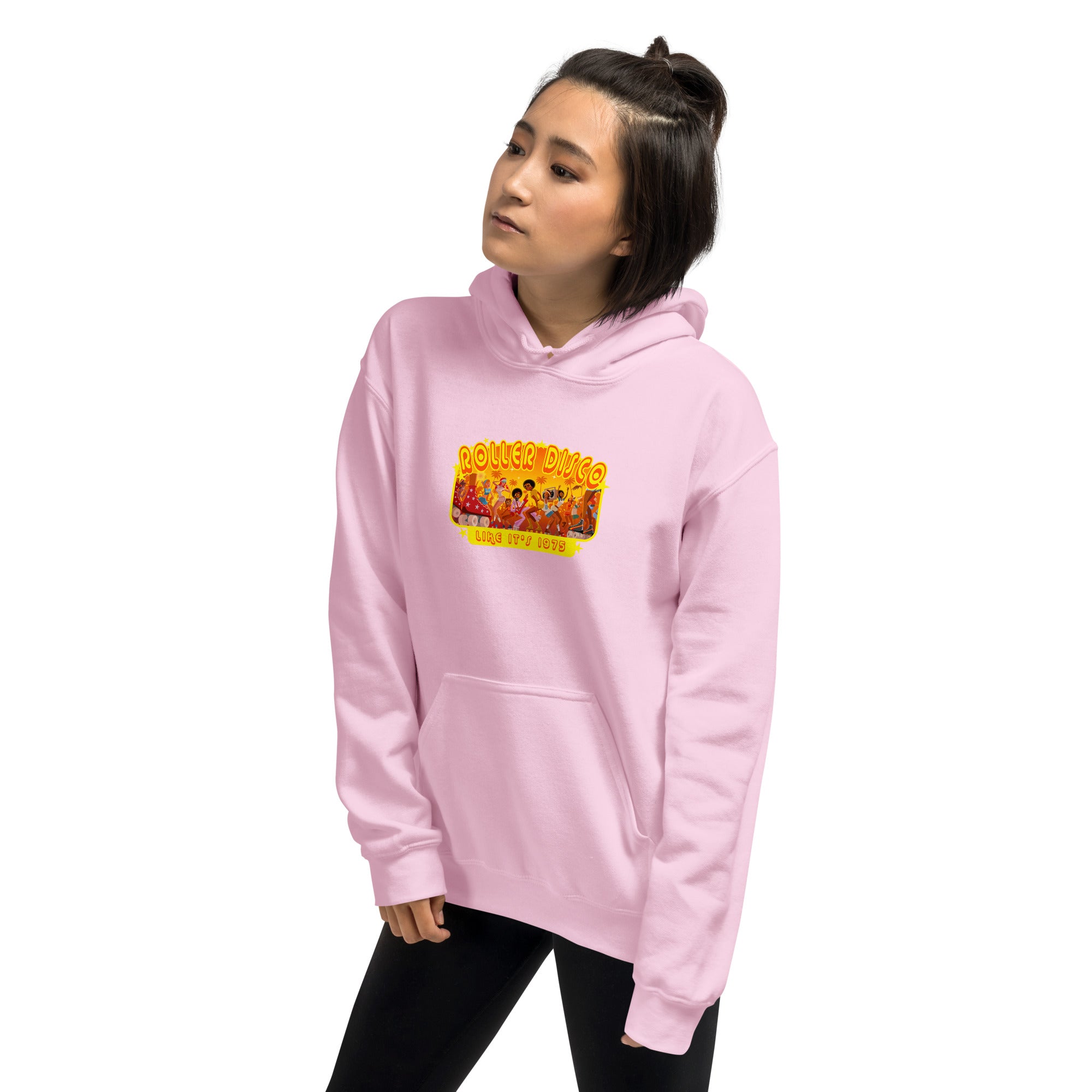 Unisex Hoodie Roller Disco 1975 on light colors