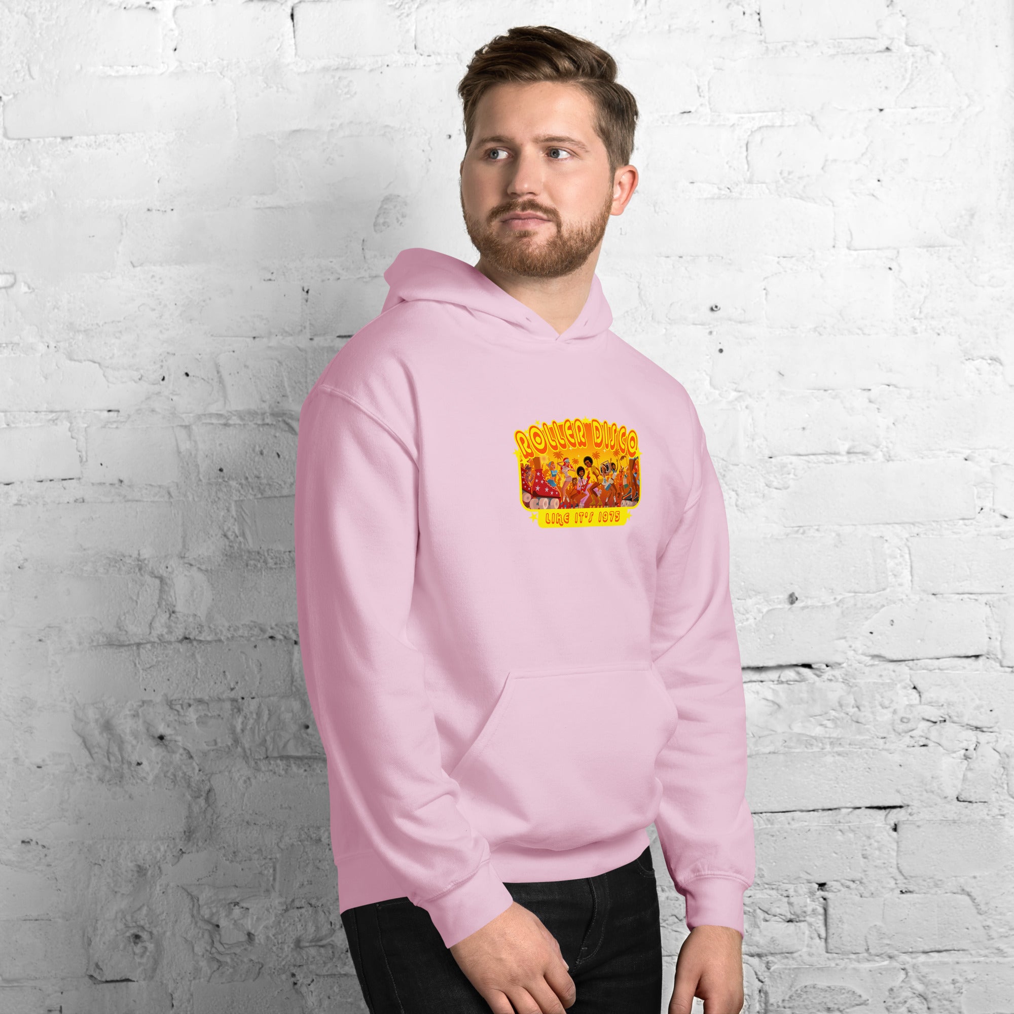 Unisex Hoodie Roller Disco 1975 on light colors