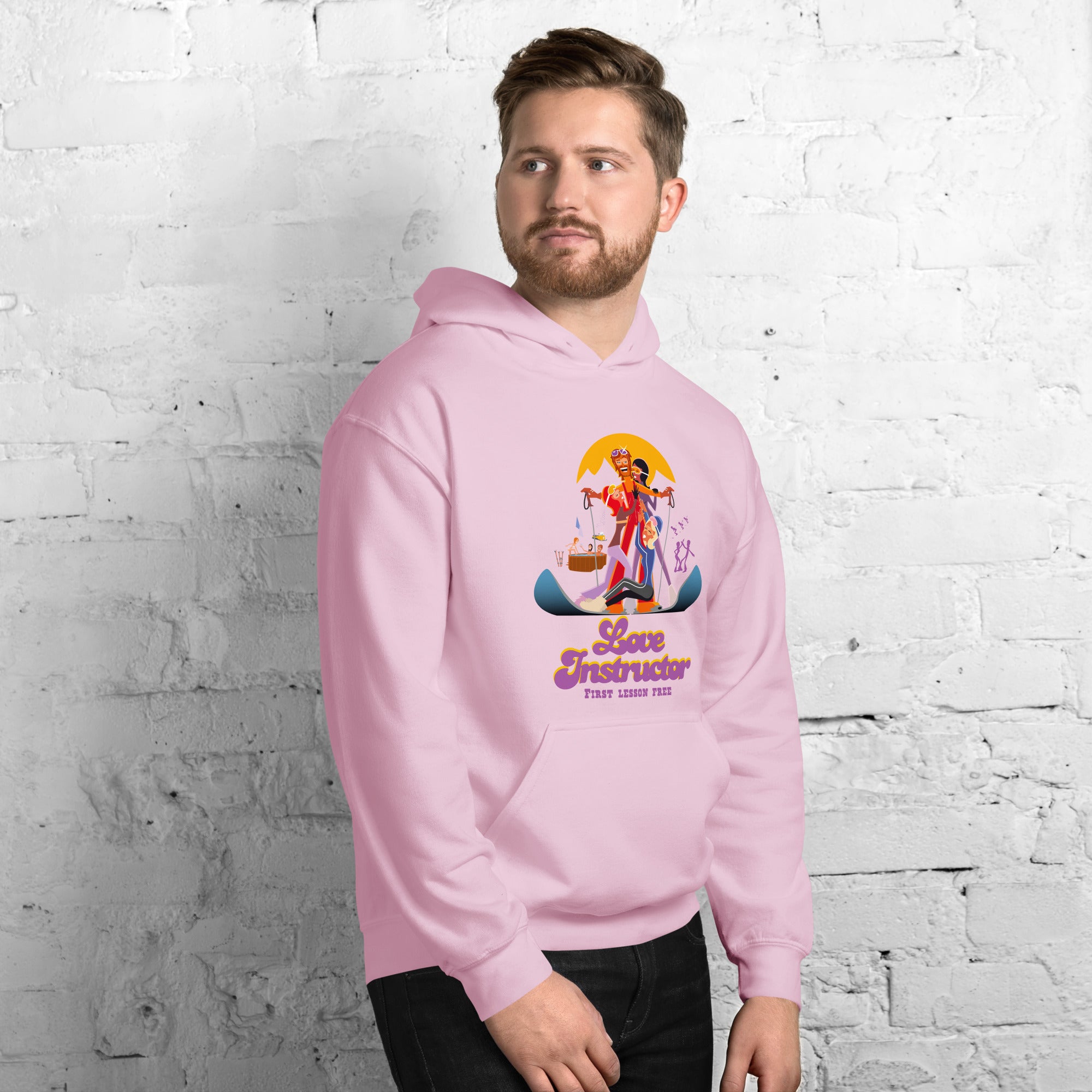 Sweat à capuche d'hiver unisexe Love Instructor First Lesson free sur couleurs claires