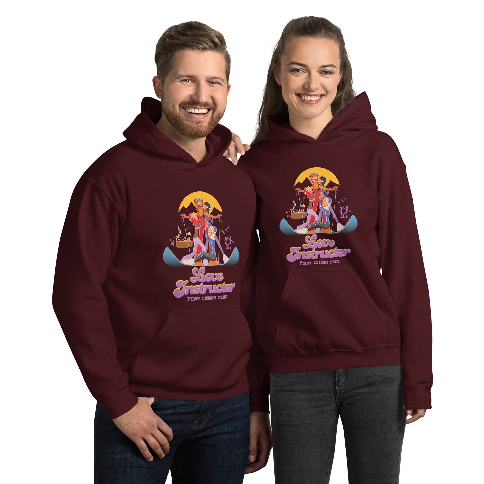 Unisex Hoodie Love Instructor First Lesson free on dark colors