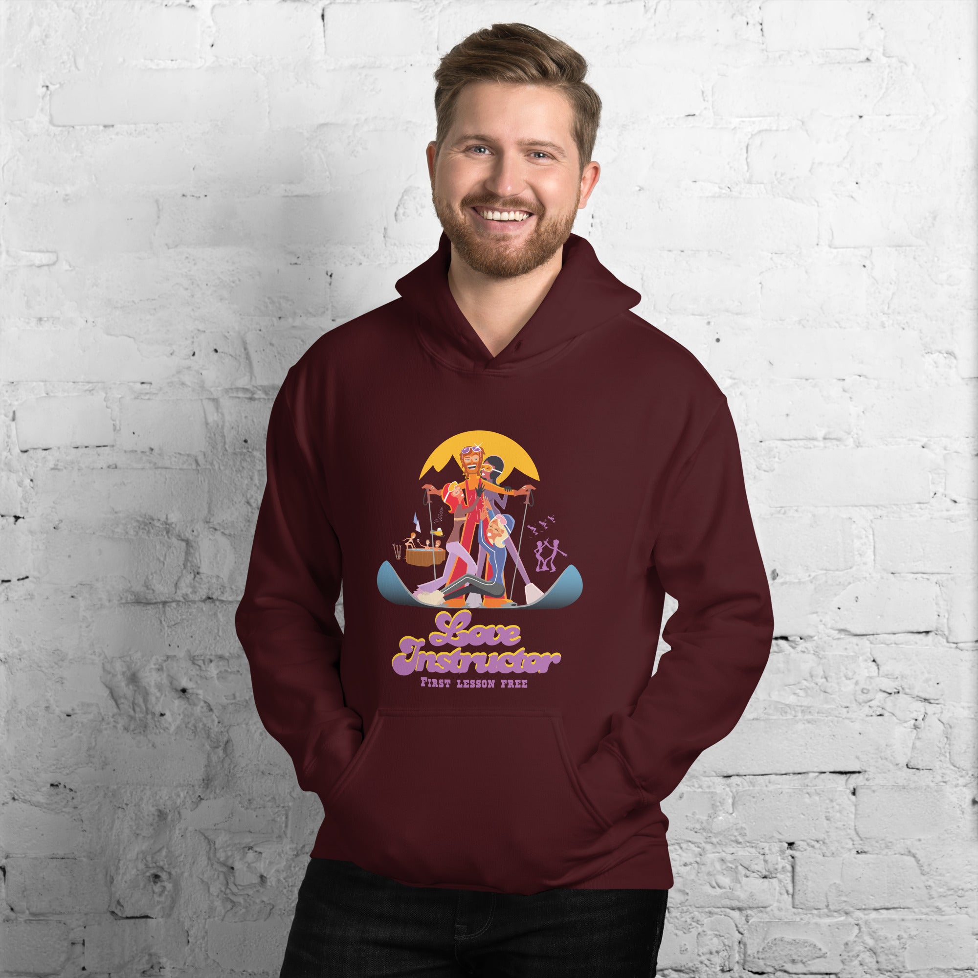 Unisex Hoodie Love Instructor First Lesson free on dark colors