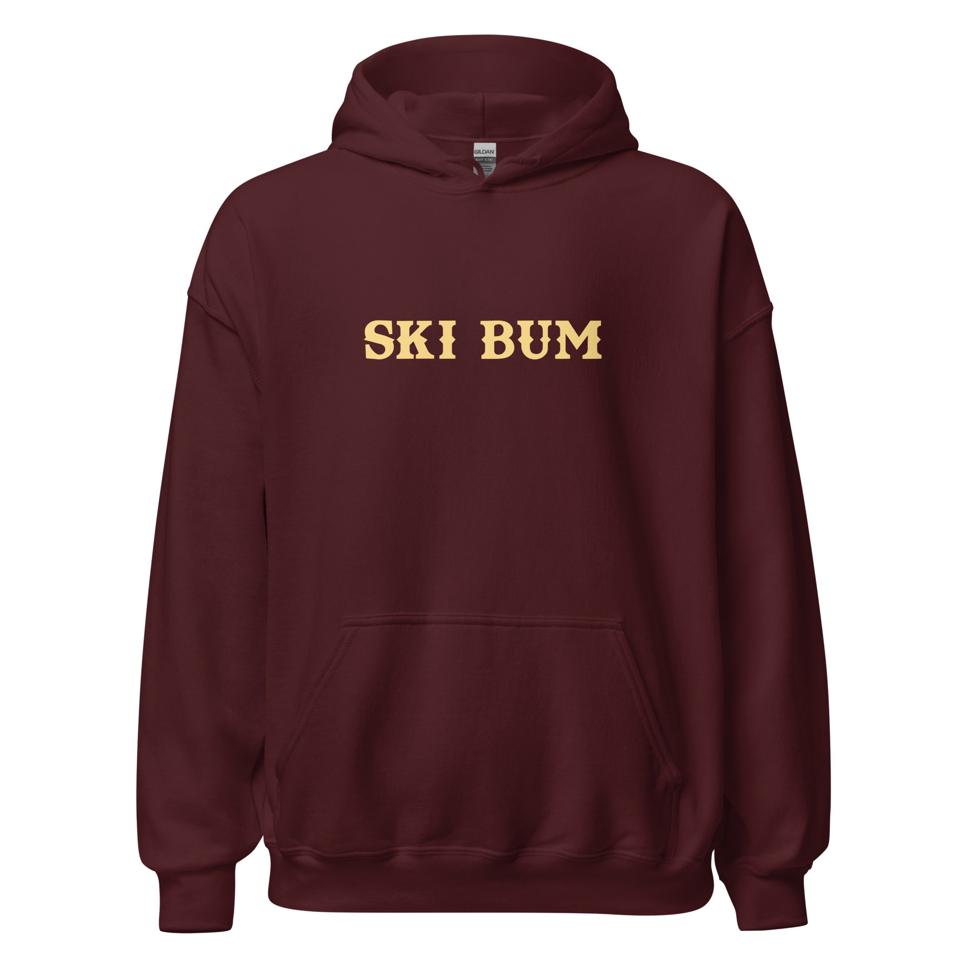 Unisex Hoodie Ski Bum on dark colors