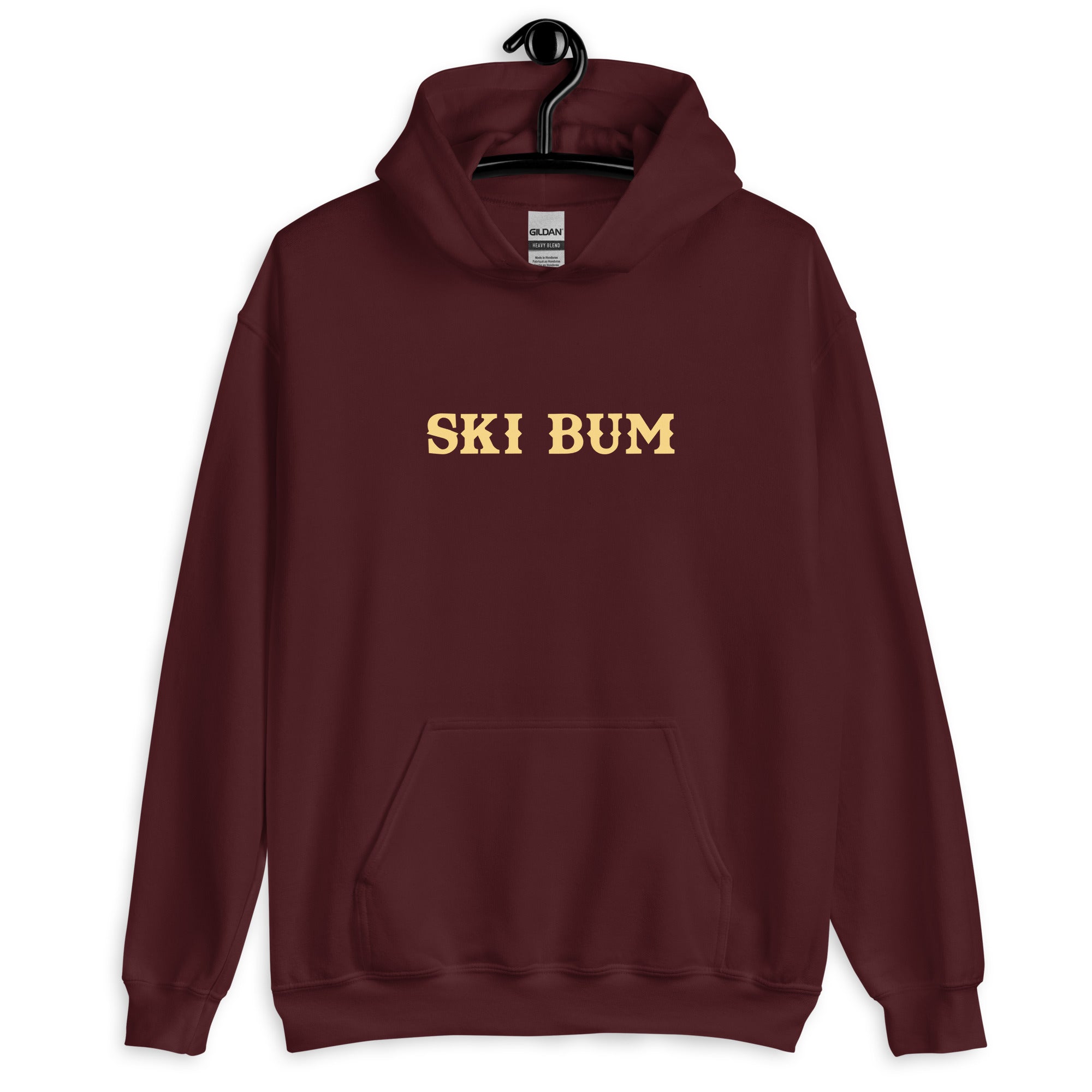 Unisex Hoodie Ski Bum on dark colors