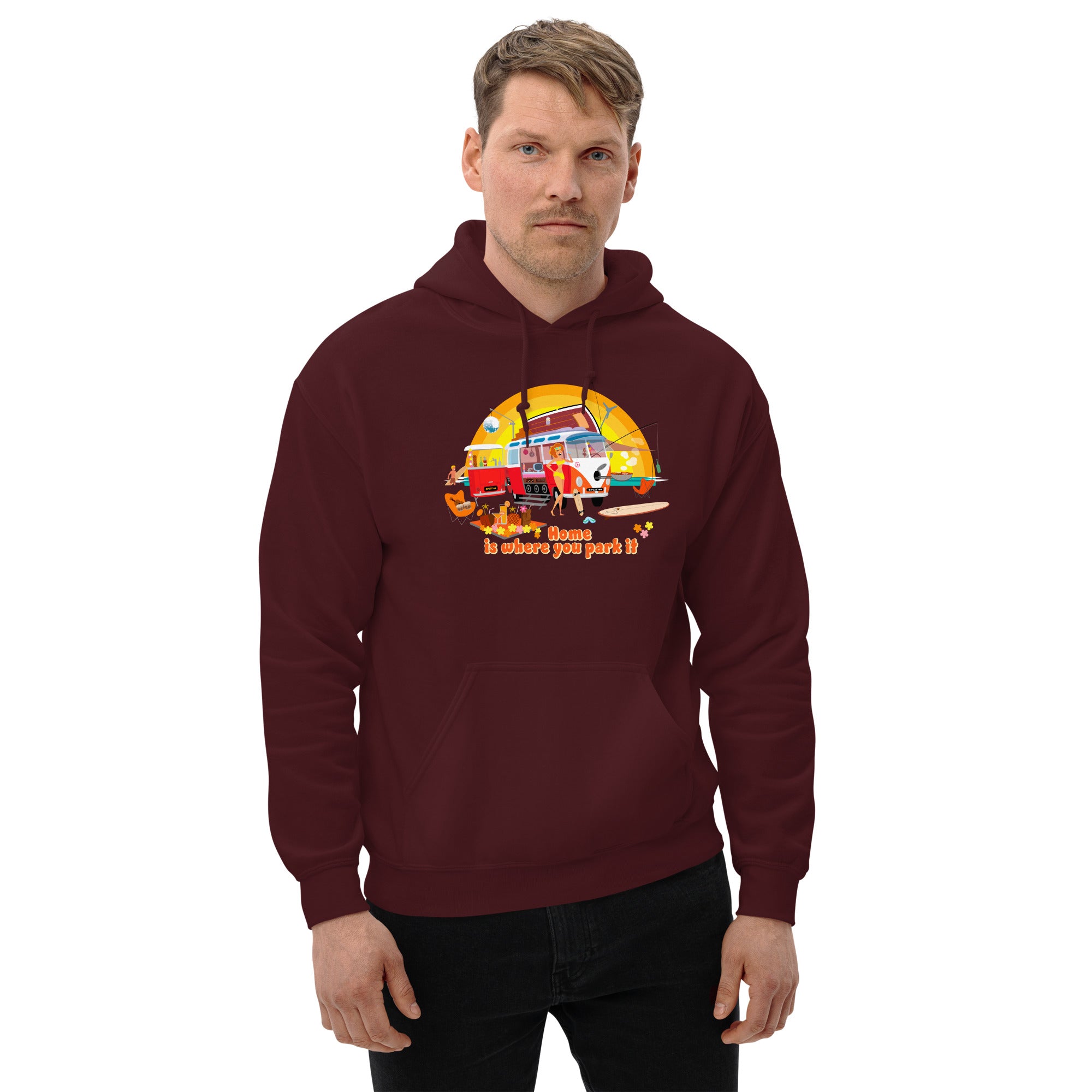 Unisex Hoodie Ultra Combi: Home is where you park it on dark colors