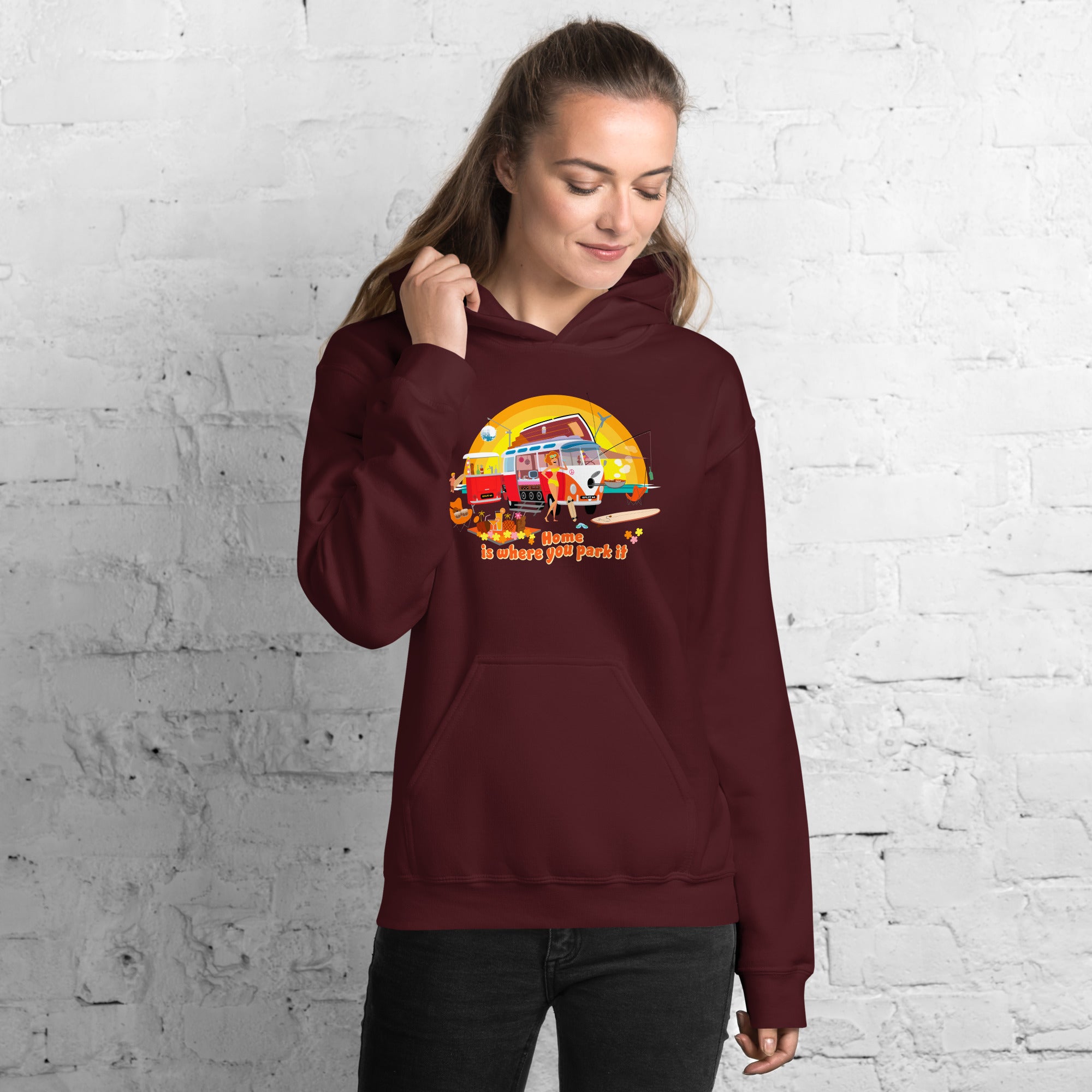 Unisex Hoodie Ultra Combi: Home is where you park it on dark colors