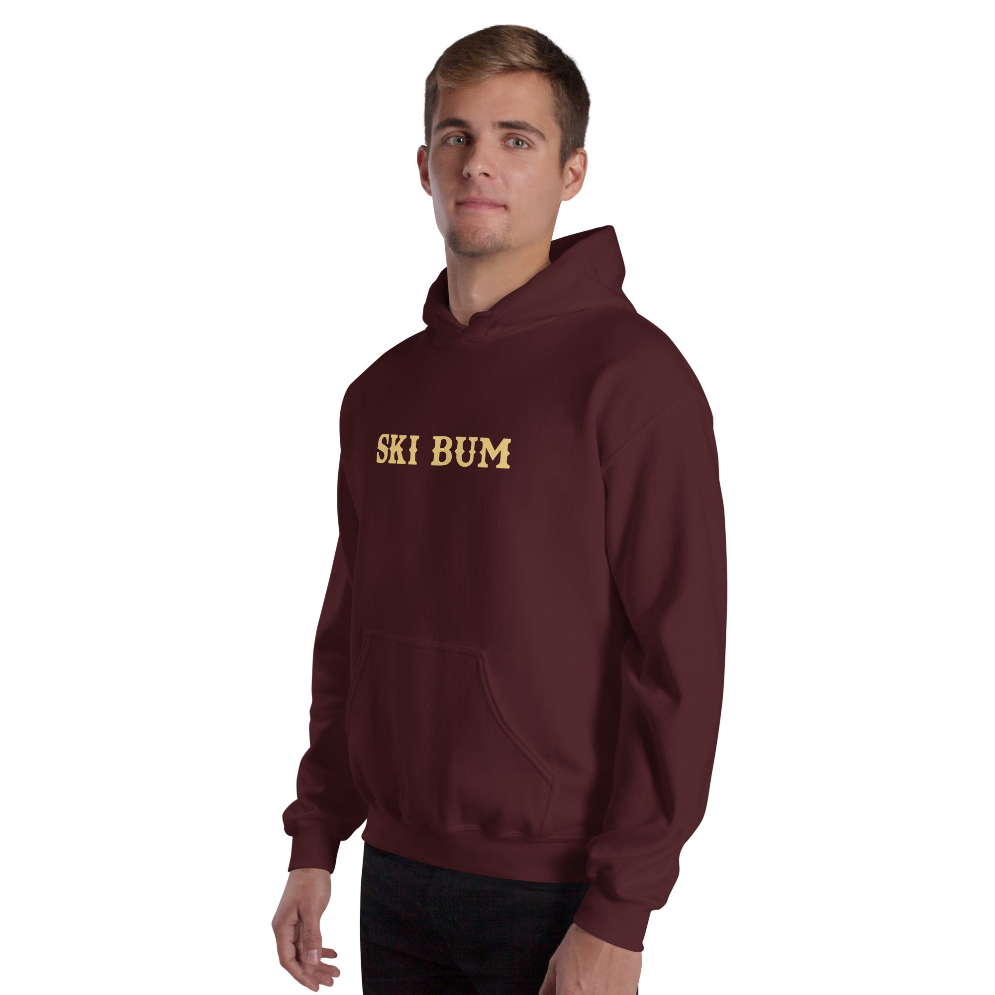 Unisex Hoodie Ski Bum on dark colors