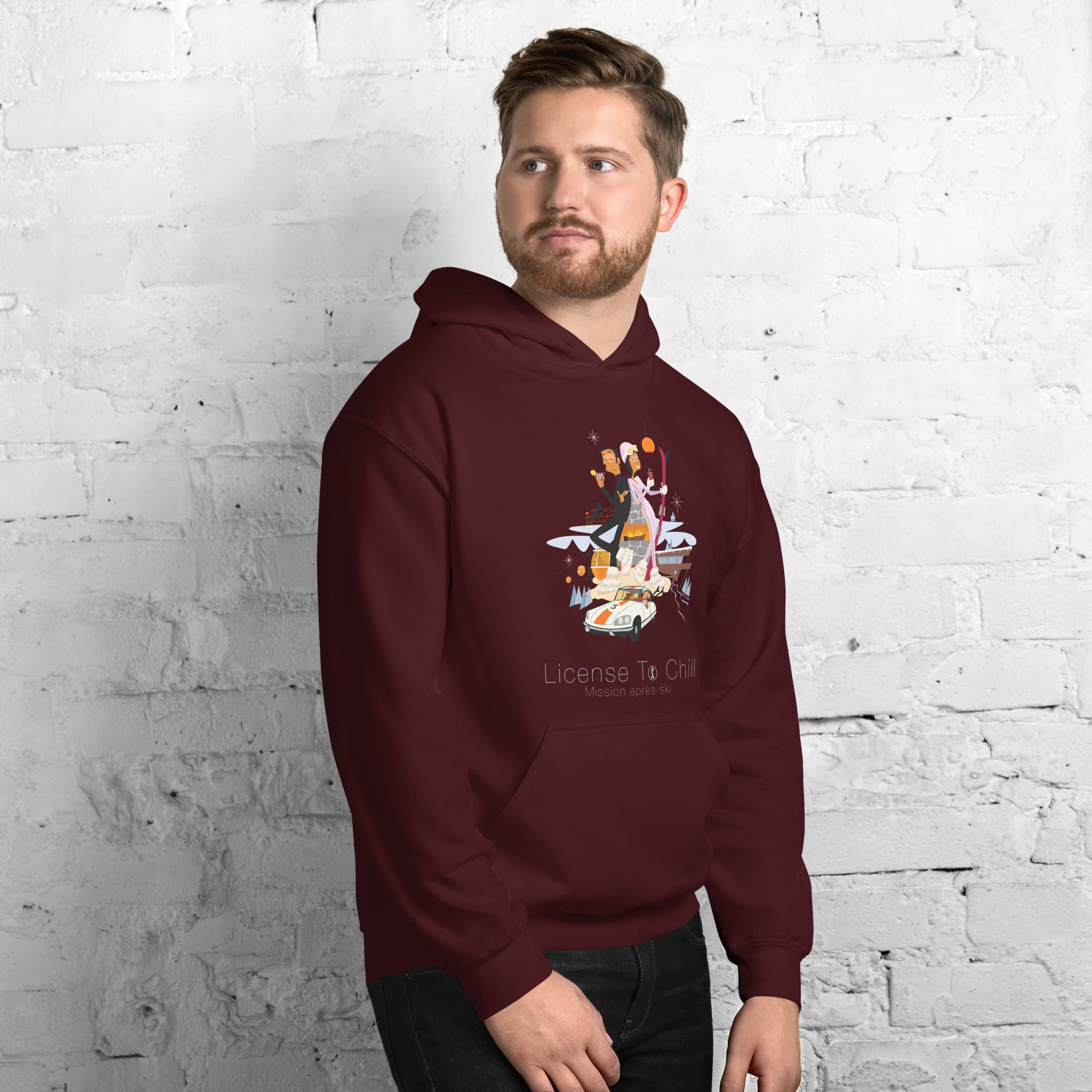 Unisex Hoodie License To Chill Mission Après-Ski on dark colors