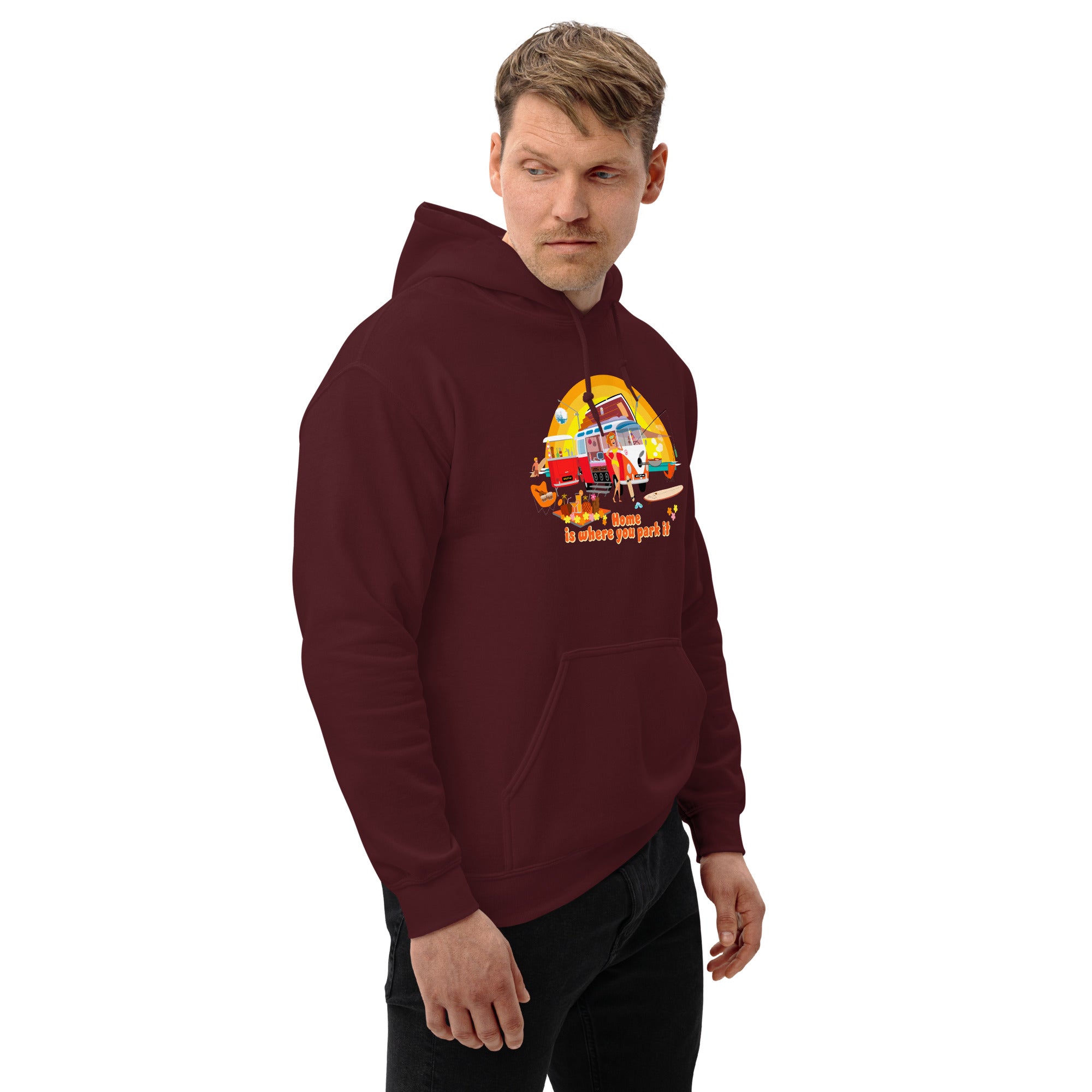 Unisex Hoodie Ultra Combi: Home is where you park it on dark colors