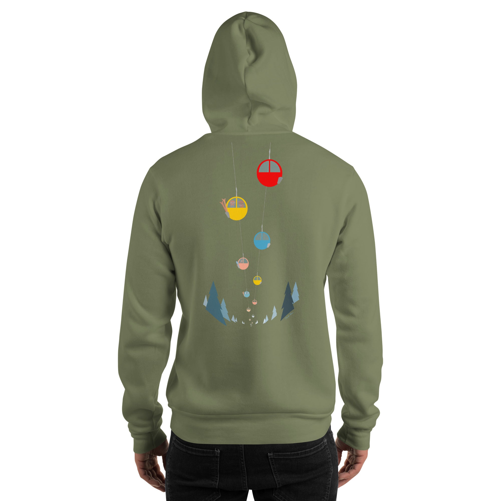 Unisex Hoodie Gondolas in the mist (front & back)