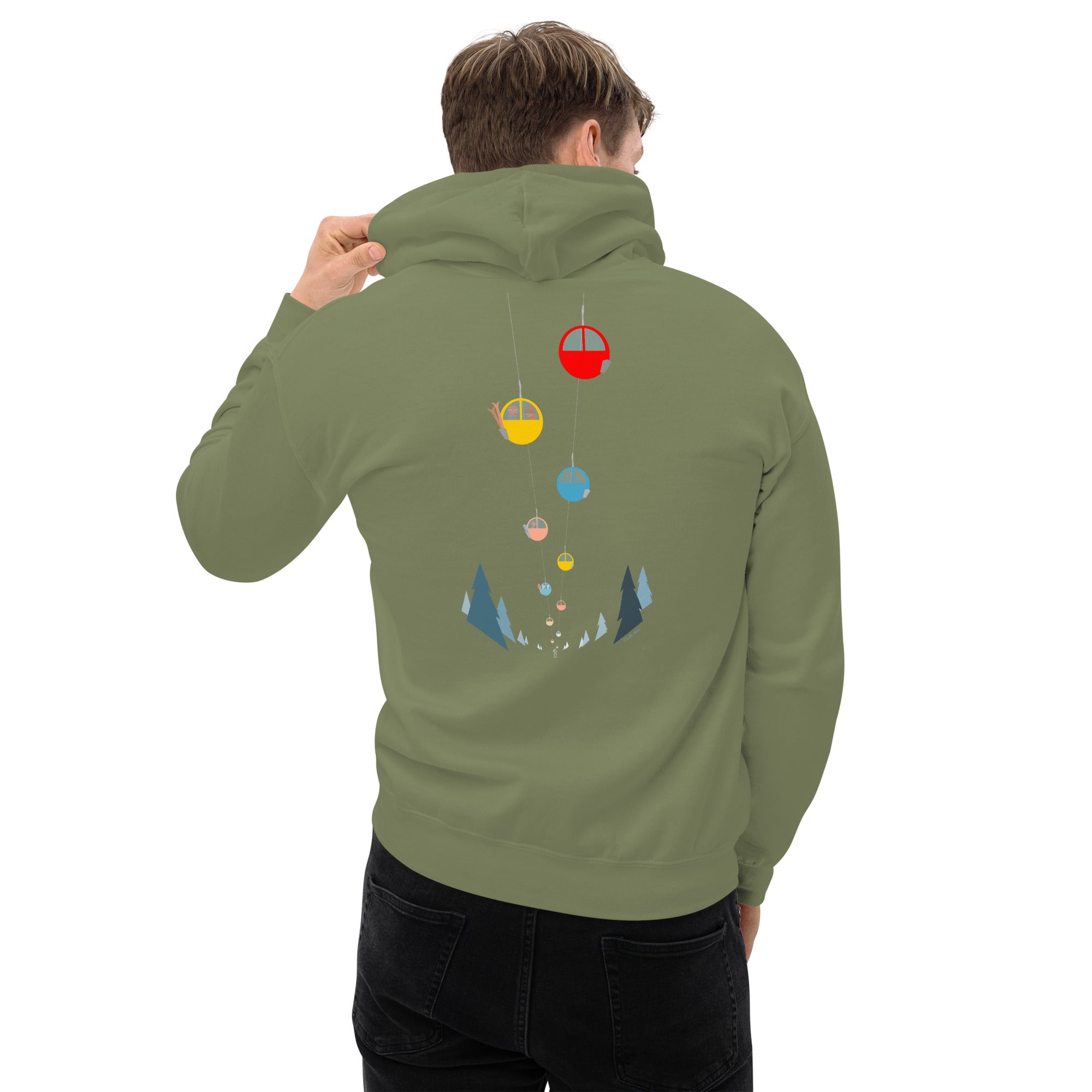 Unisex Hoodie Gondolas in the mist (front & back)