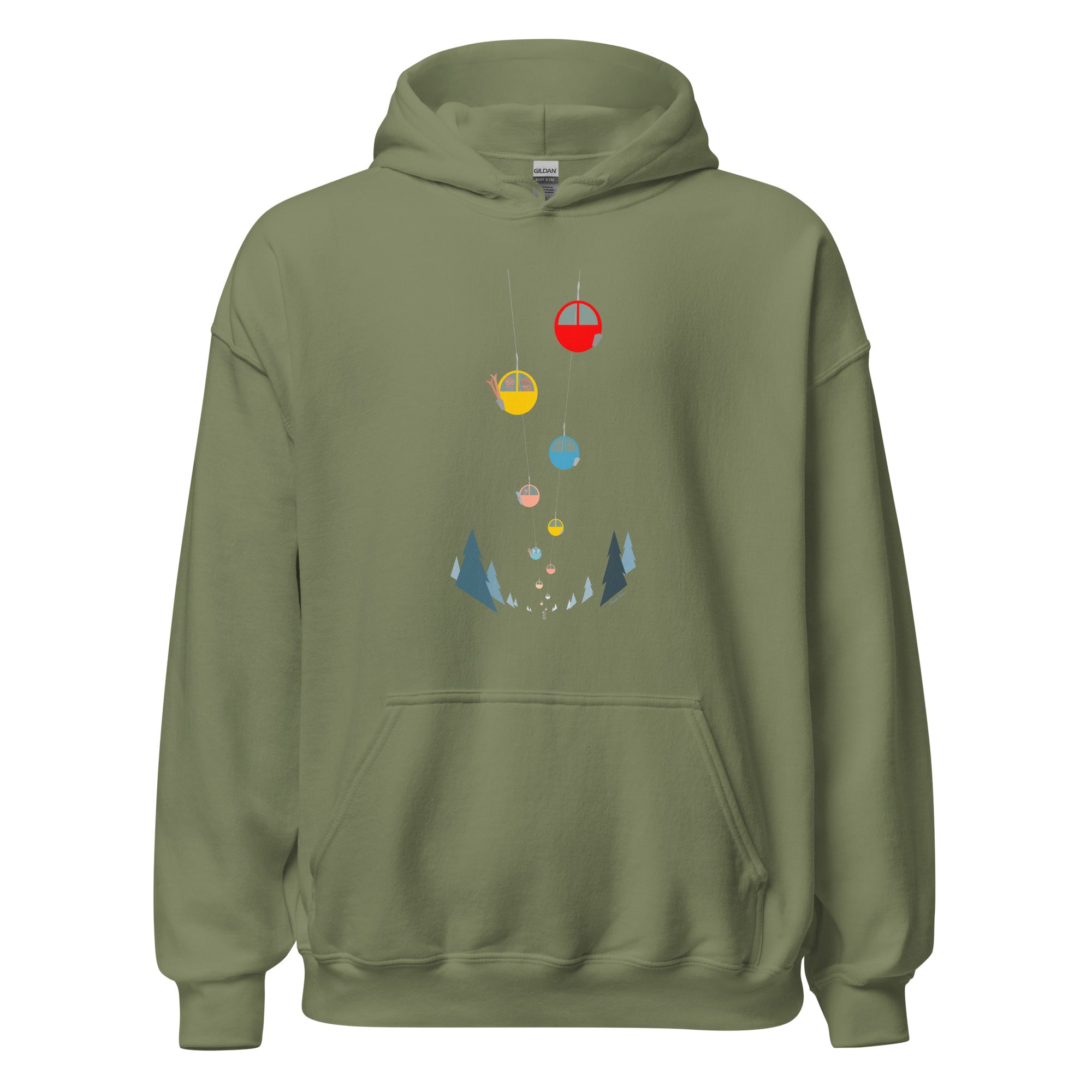 Unisex Hoodie Gondolas in the mist (front & back)