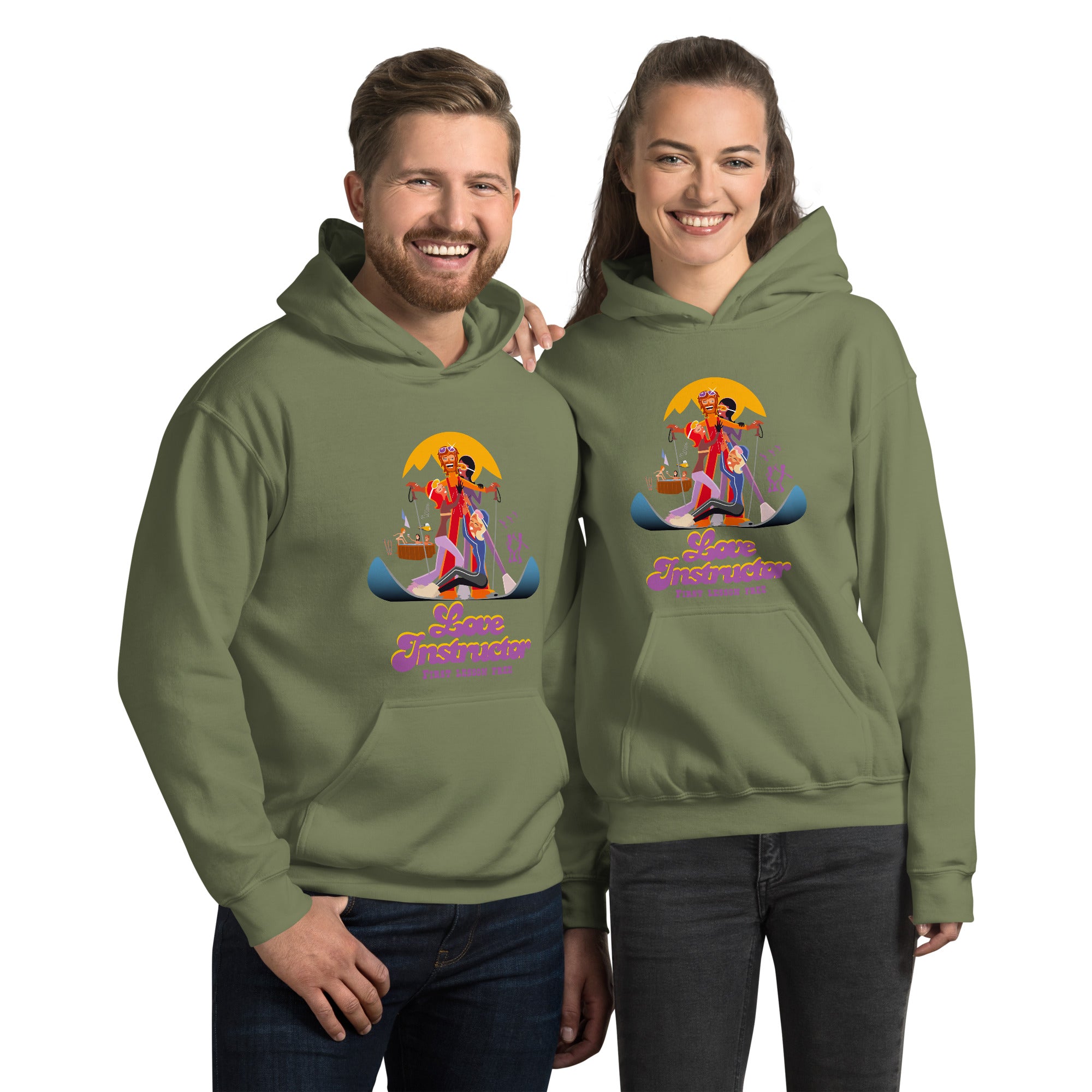 Unisex Hoodie Love Instructor First Lesson free on dark colors