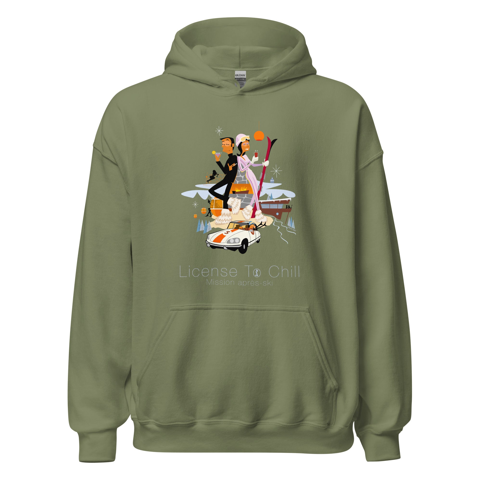 Unisex Hoodie License To Chill Mission Après-Ski on dark colors