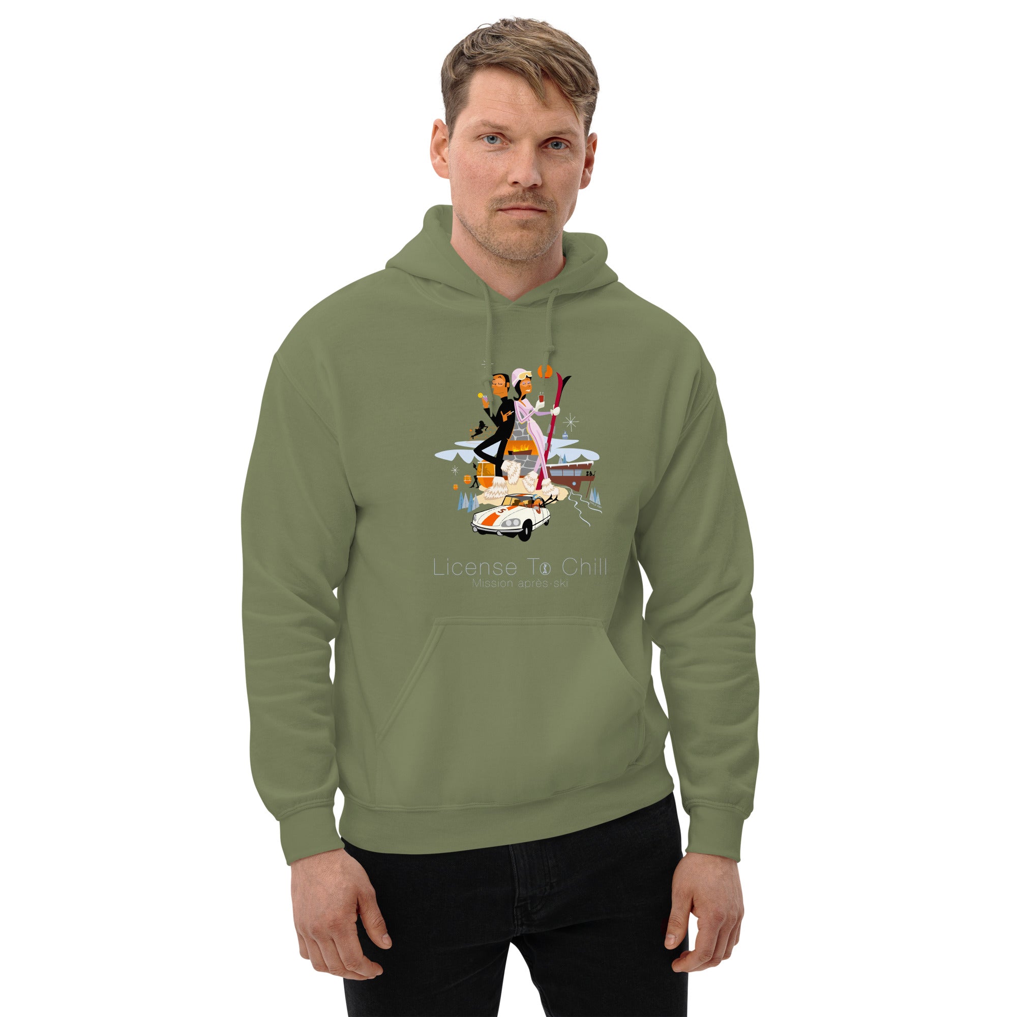 Unisex Hoodie License To Chill Mission Après-Ski on dark colors