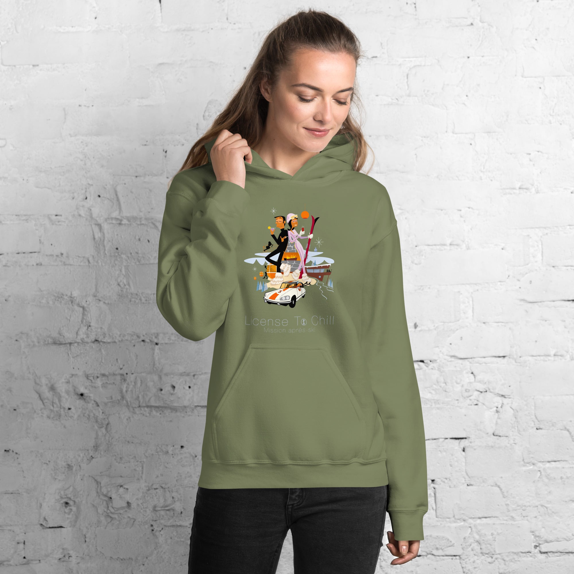 Unisex Hoodie License To Chill Mission Après-Ski on dark colors