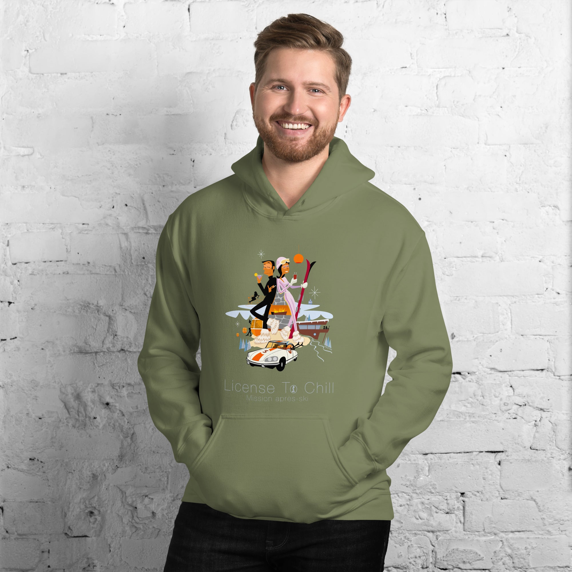 Unisex Hoodie License To Chill Mission Après-Ski on dark colors