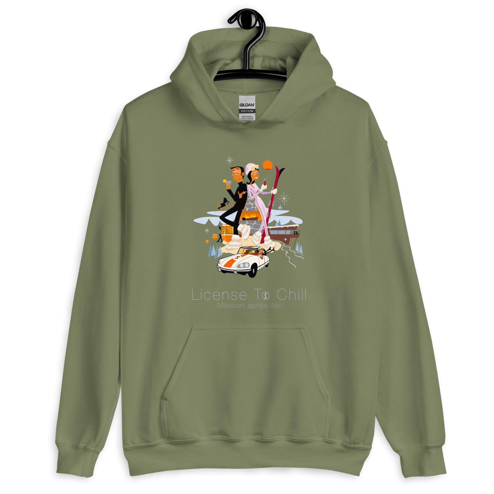 Unisex Hoodie License To Chill Mission Après-Ski on dark colors