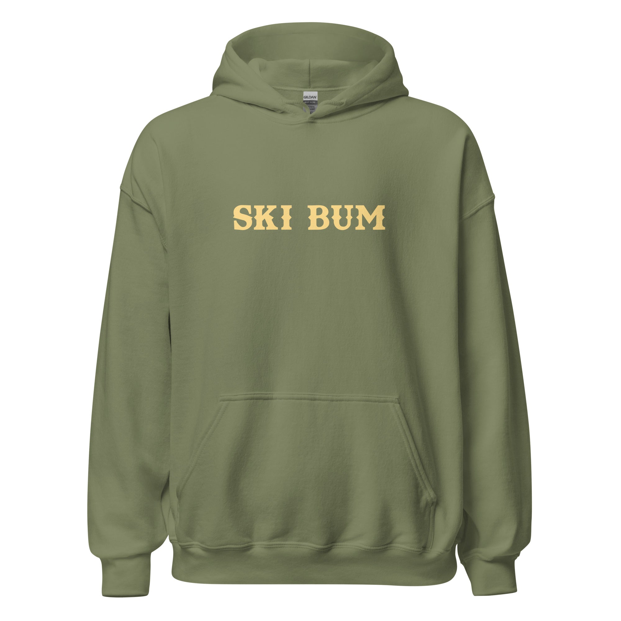 Unisex Hoodie Ski Bum on dark colors