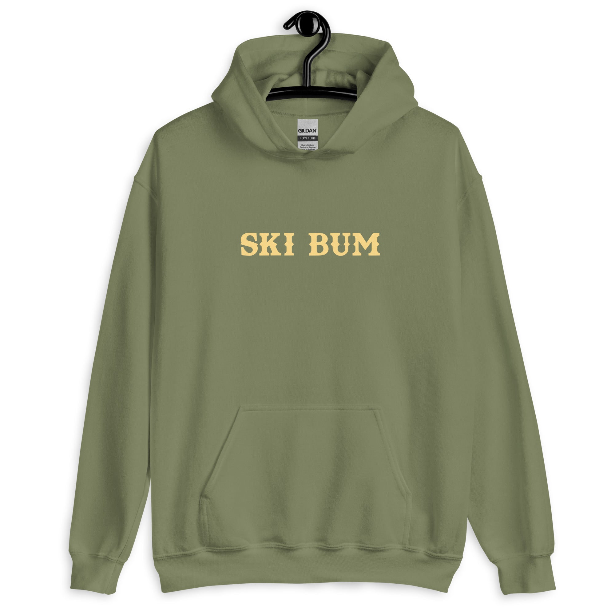 Unisex Hoodie Ski Bum on dark colors