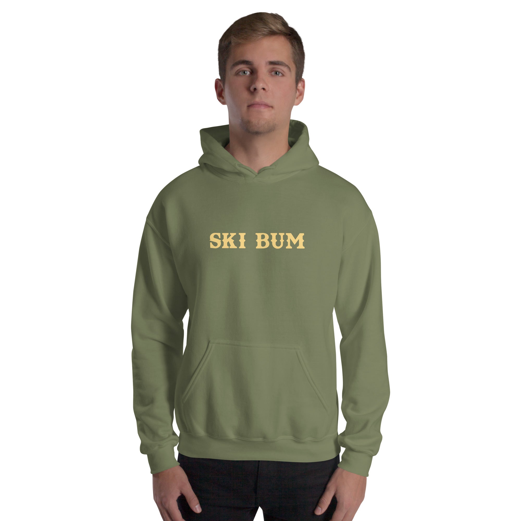 Unisex Hoodie Ski Bum on dark colors