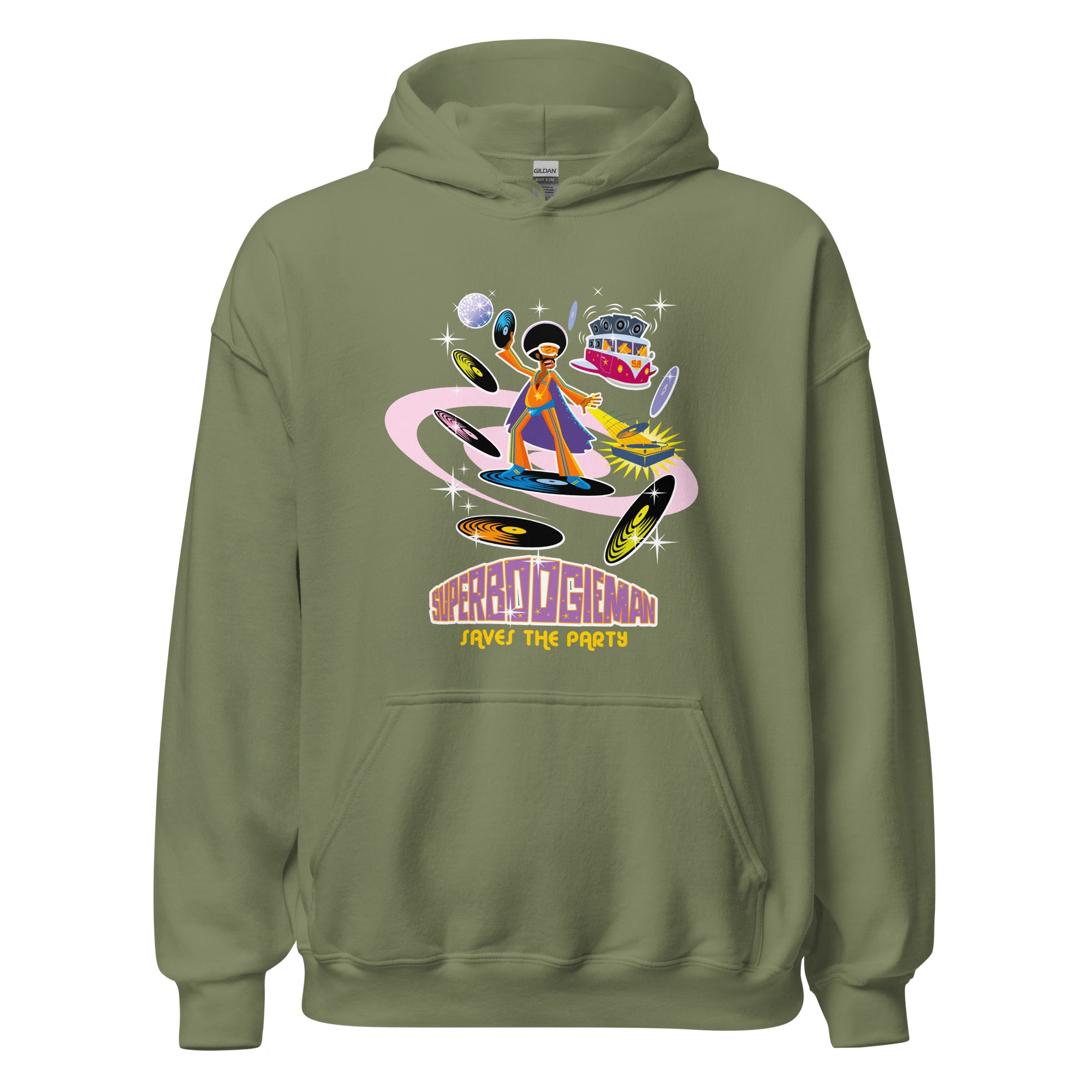 Unisex Hoodie Superboogieman Saves the Party on dark colors