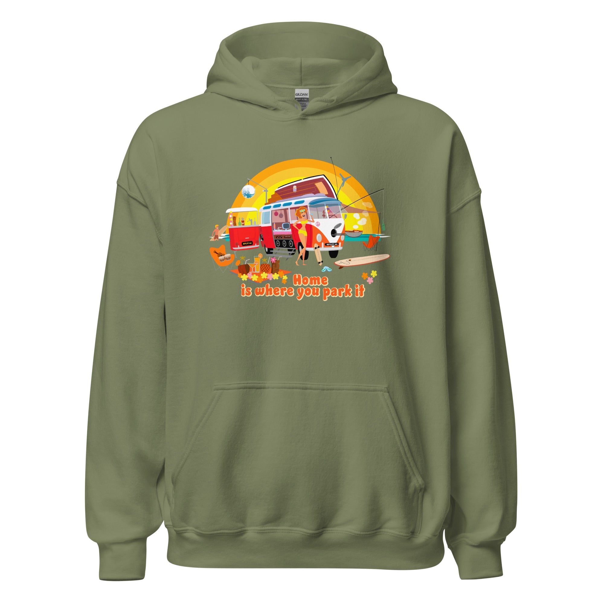 Unisex Hoodie Ultra Combi: Home is where you park it on dark colors