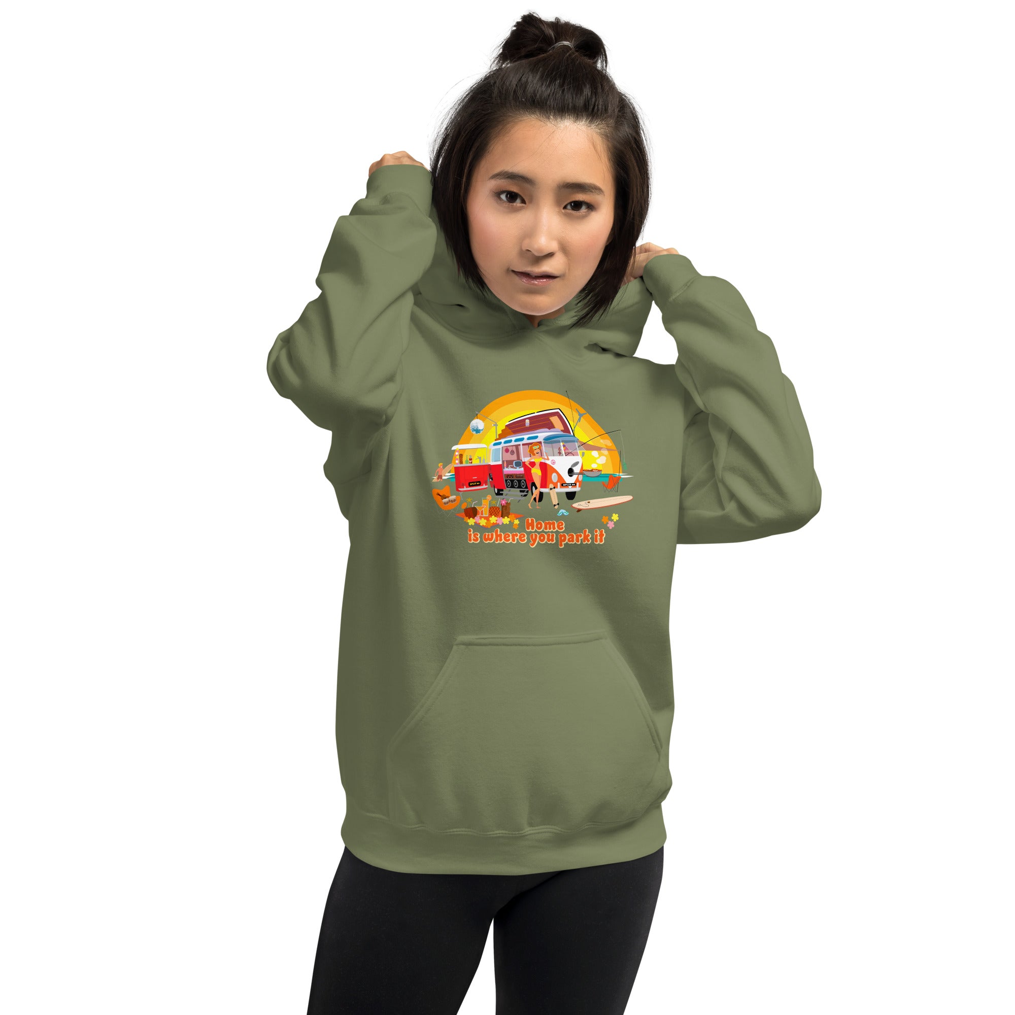 Unisex Hoodie Ultra Combi: Home is where you park it on dark colors