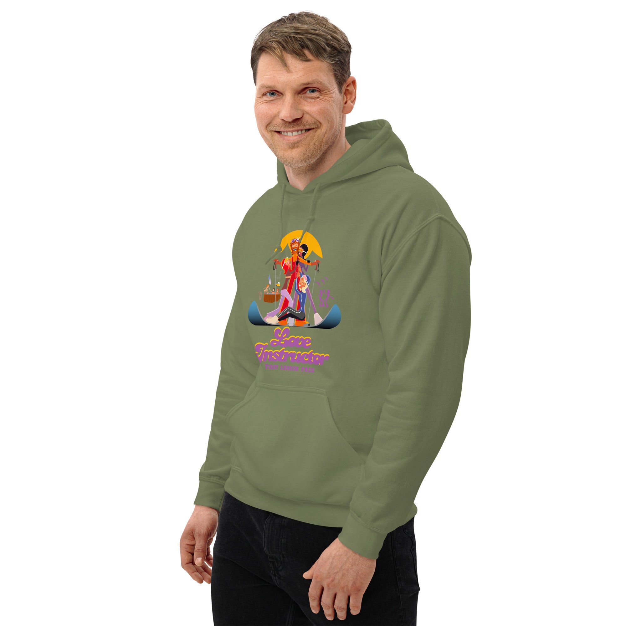 Unisex Hoodie Love Instructor First Lesson free on dark colors