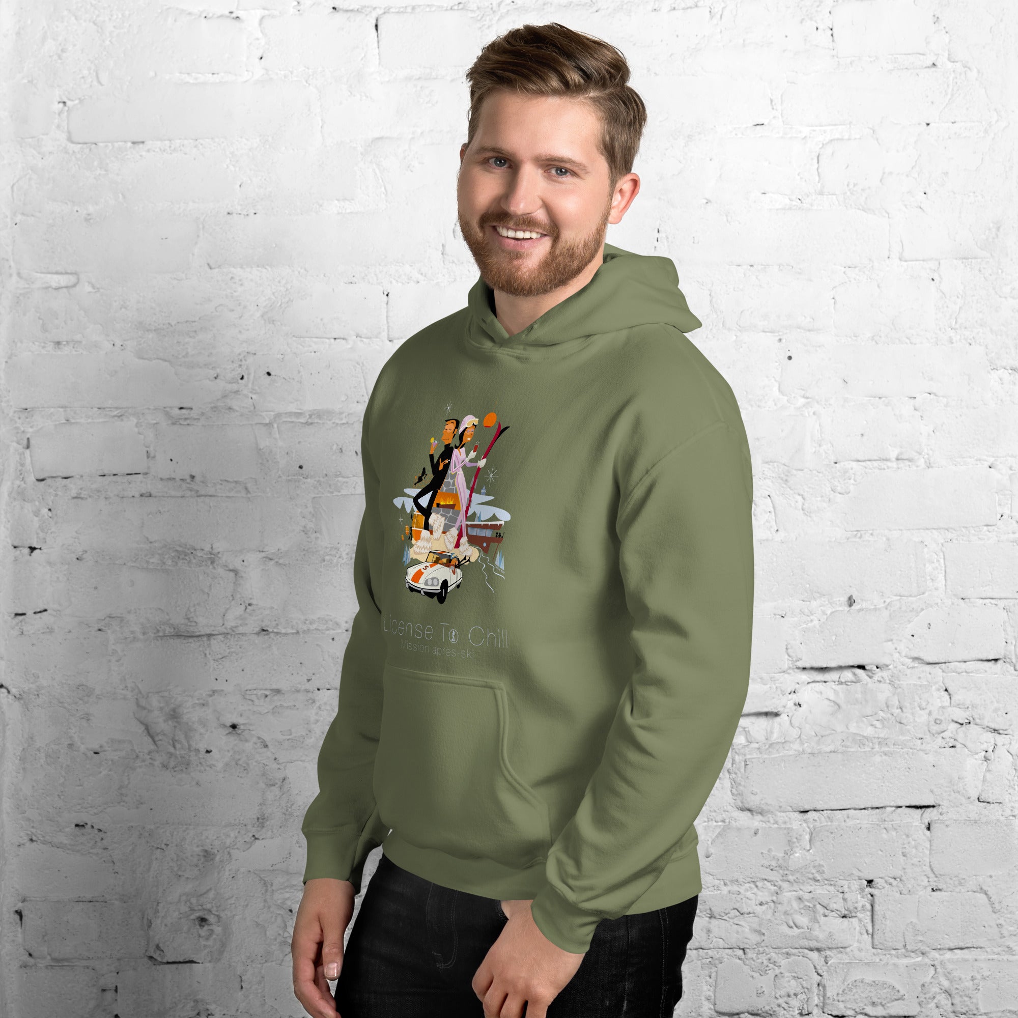 Unisex Hoodie License To Chill Mission Après-Ski on dark colors