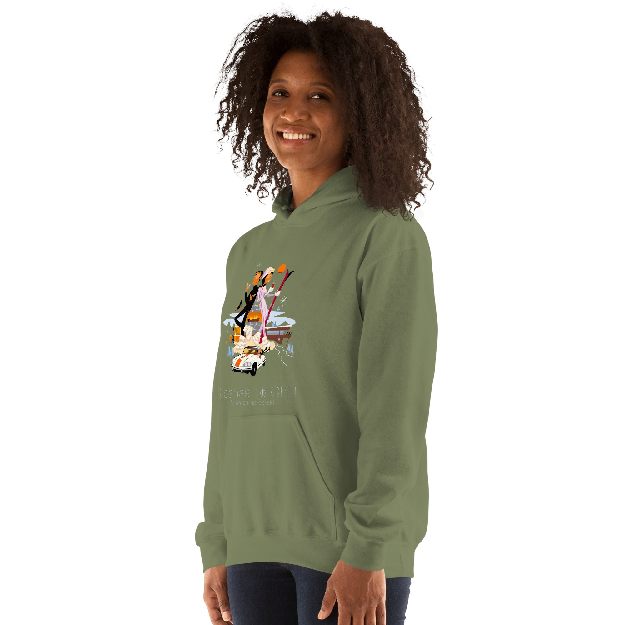 Unisex Hoodie License To Chill Mission Après-Ski on dark colors