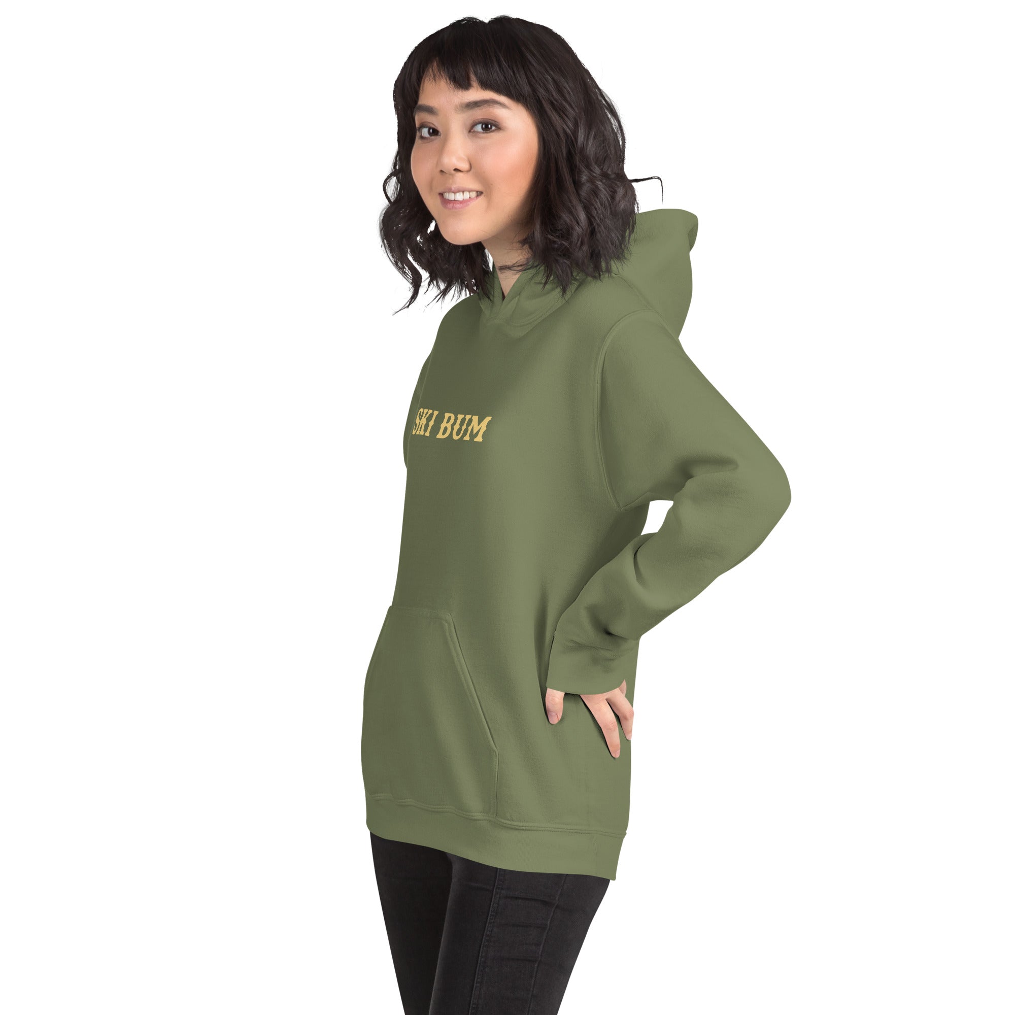 Unisex Hoodie Ski Bum on dark colors