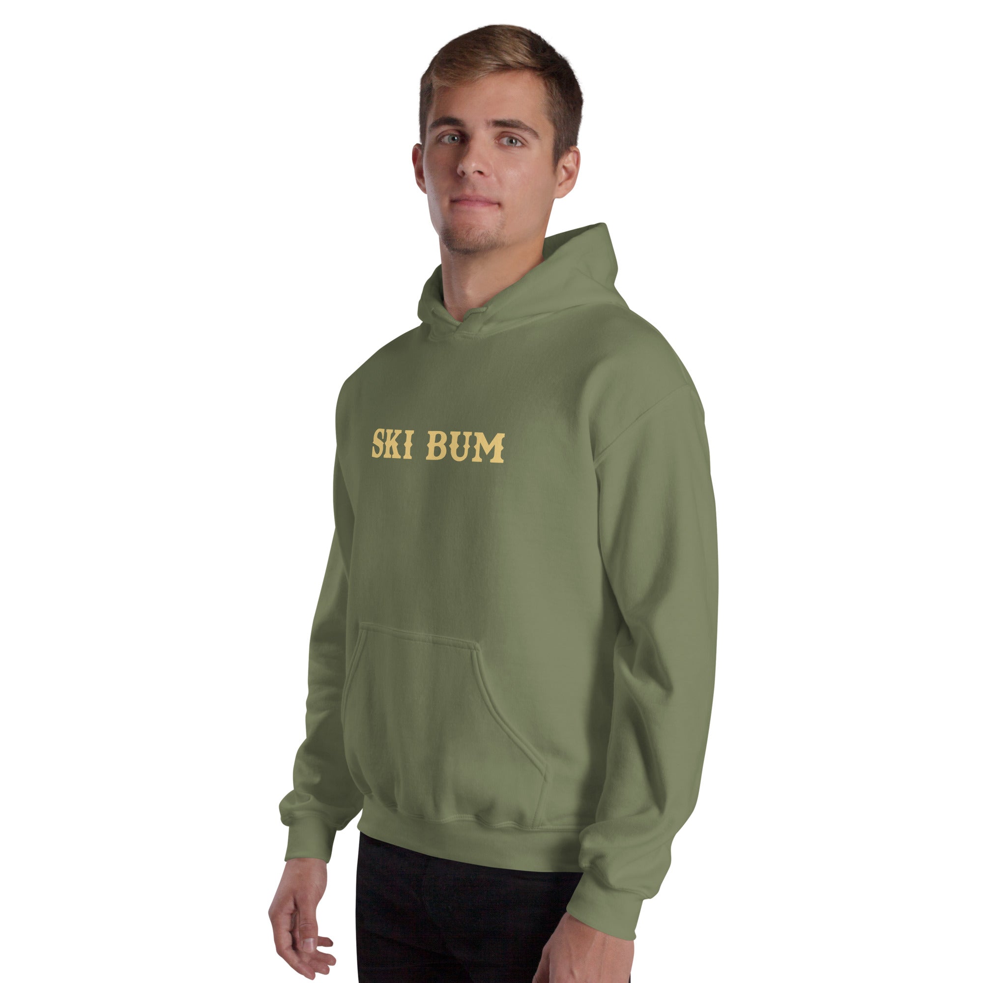 Unisex Hoodie Ski Bum on dark colors