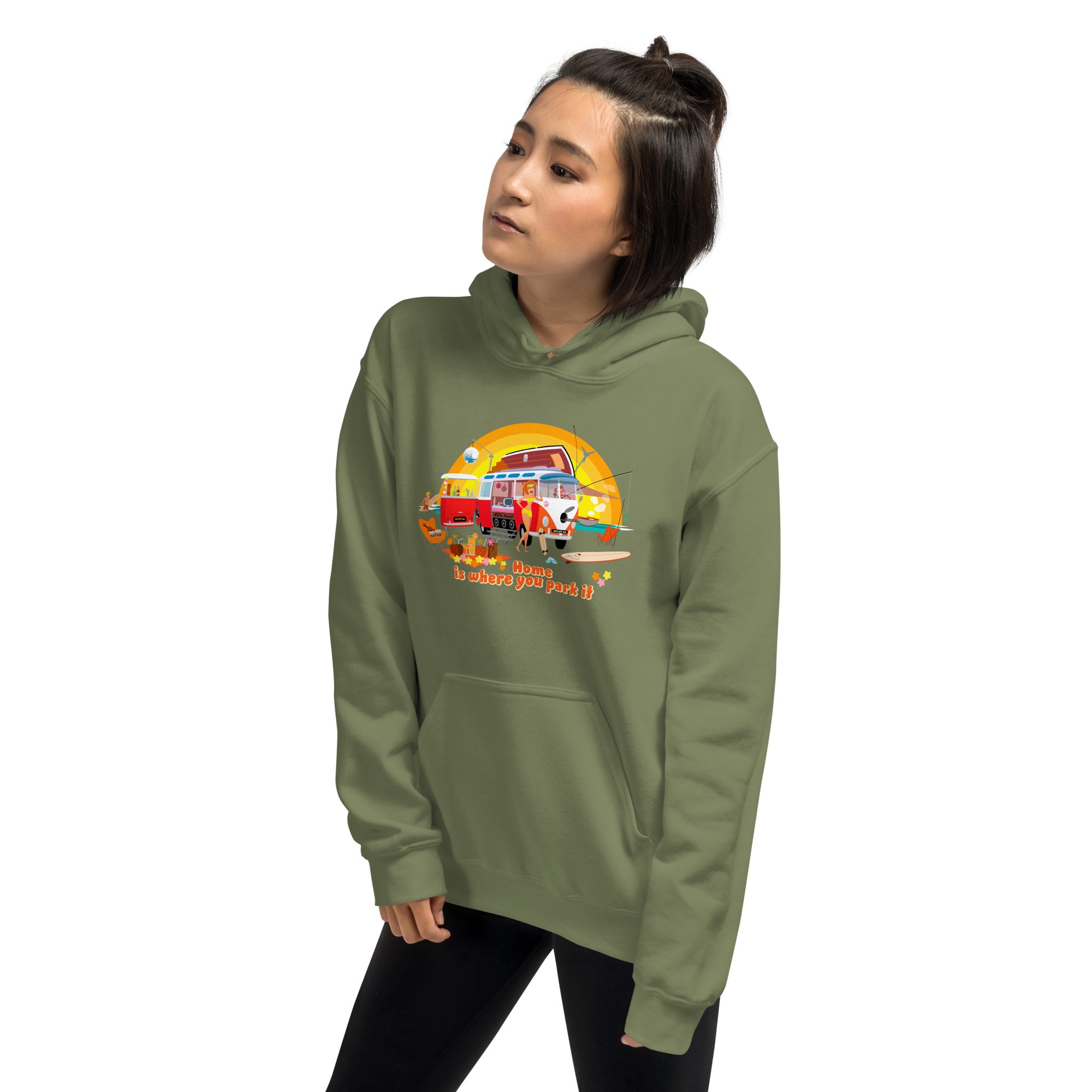 Unisex Hoodie Ultra Combi: Home is where you park it on dark colors