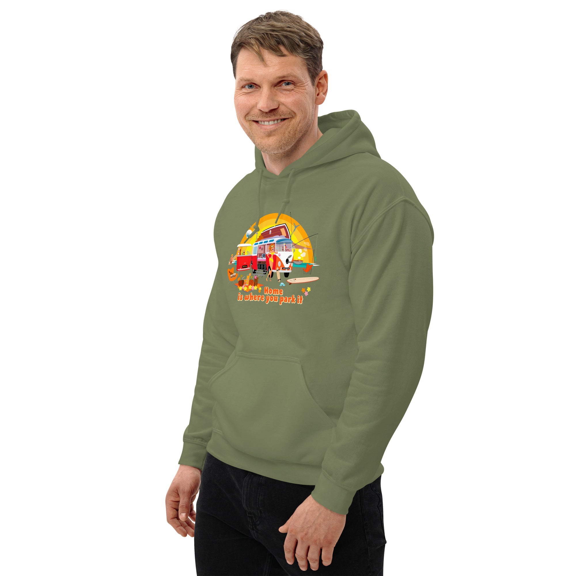 Sweat à capuche d'hiver unisexe Ultra Combi: Home is where you park it sur couleurs vives