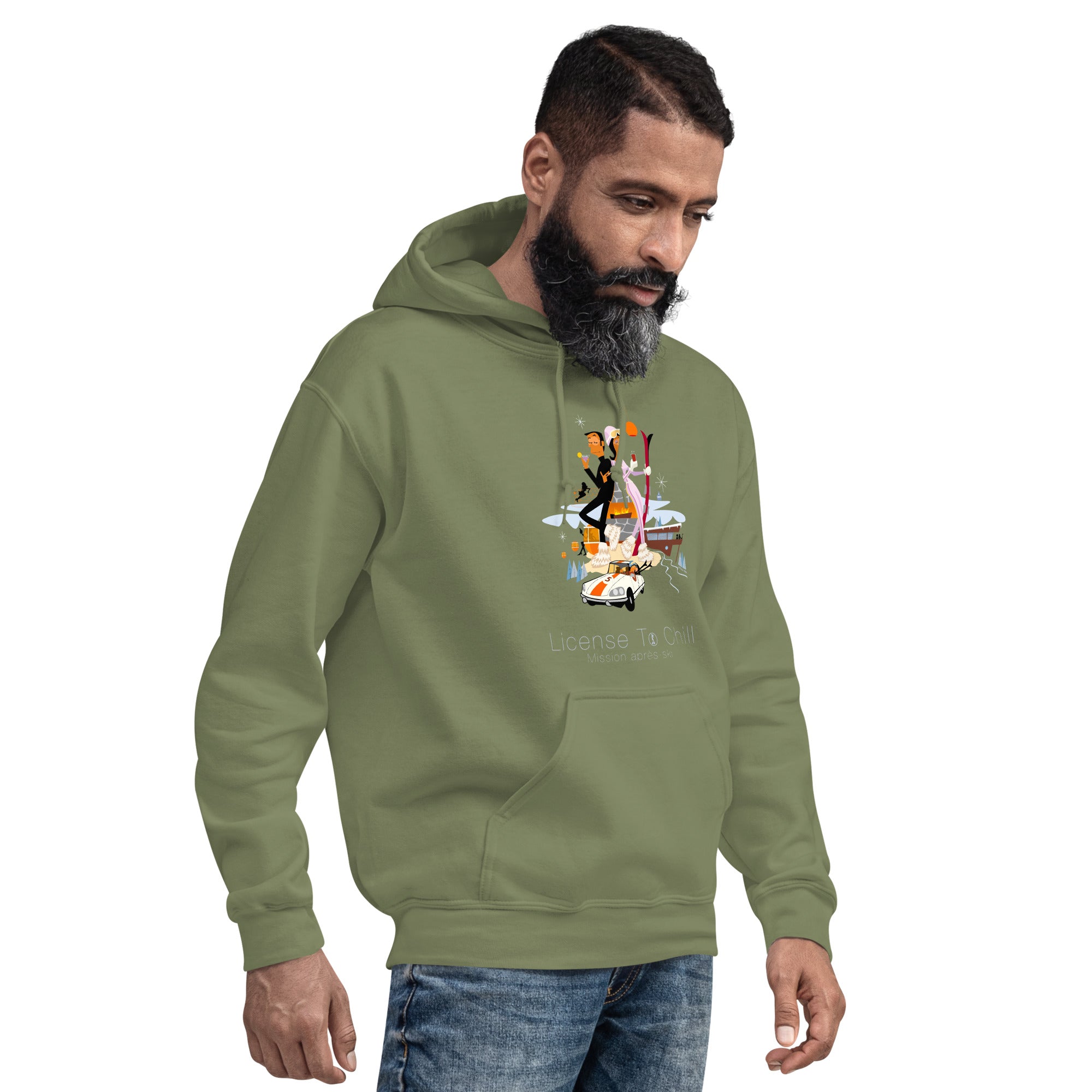 Unisex Hoodie License To Chill Mission Après-Ski on dark colors