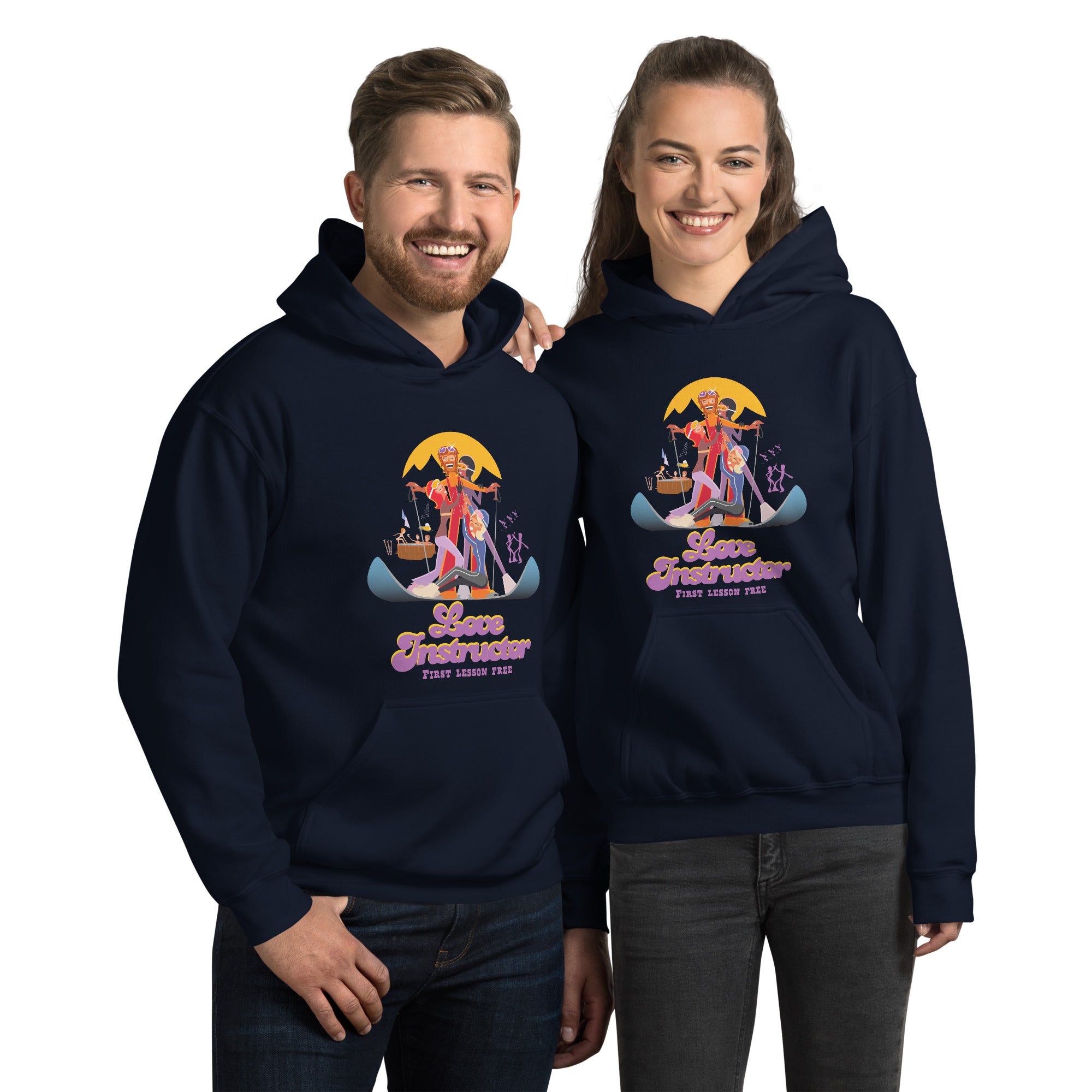 Unisex Hoodie Love Instructor First Lesson free on dark colors