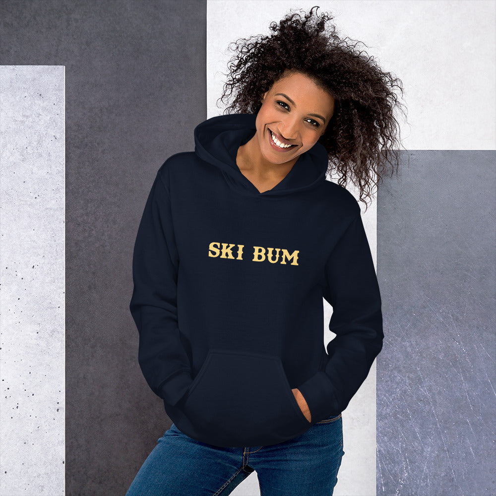 Unisex Hoodie Ski Bum on dark colors