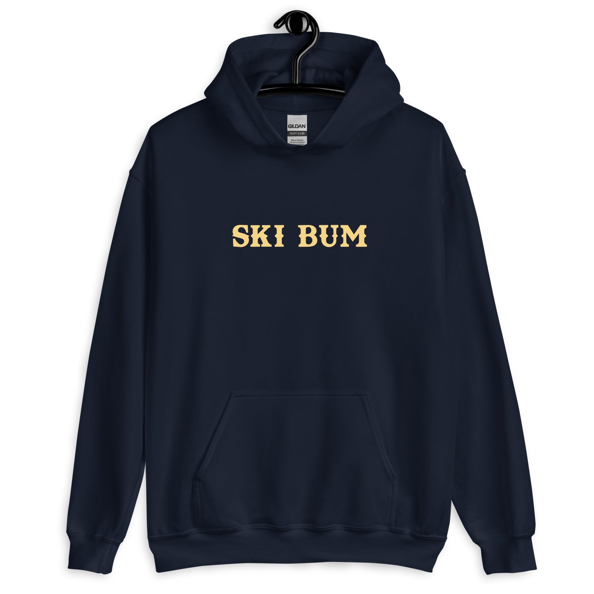 Unisex Hoodie Ski Bum on dark colors