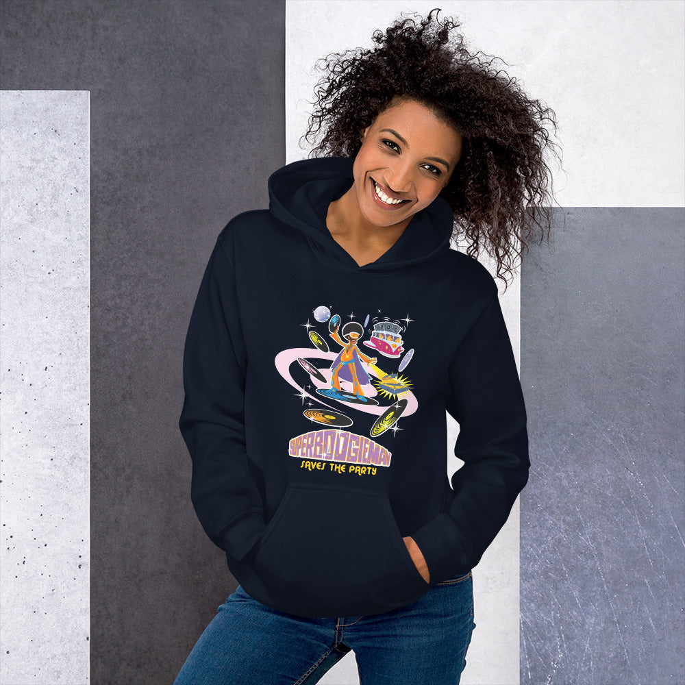 Unisex Hoodie Superboogieman Saves the Party on dark colors