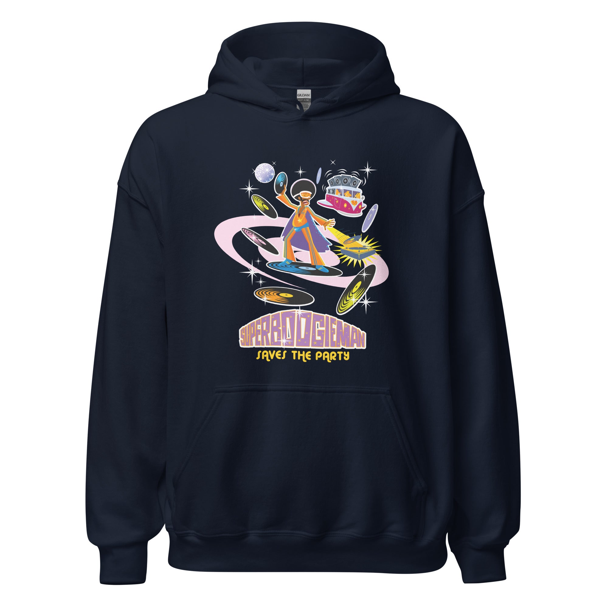 Unisex Hoodie Superboogieman Saves the Party on dark colors