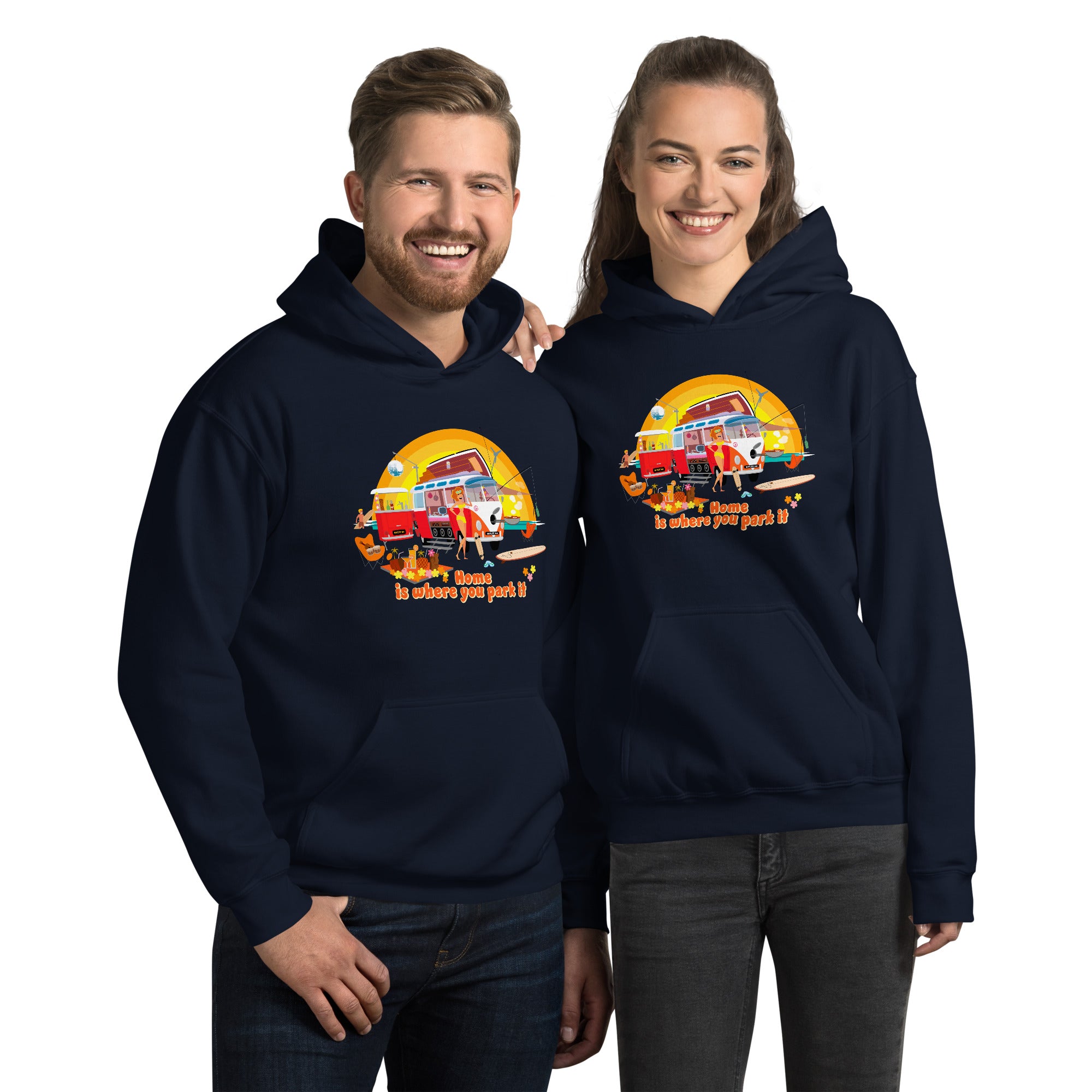 Unisex Hoodie Ultra Combi: Home is where you park it on dark colors