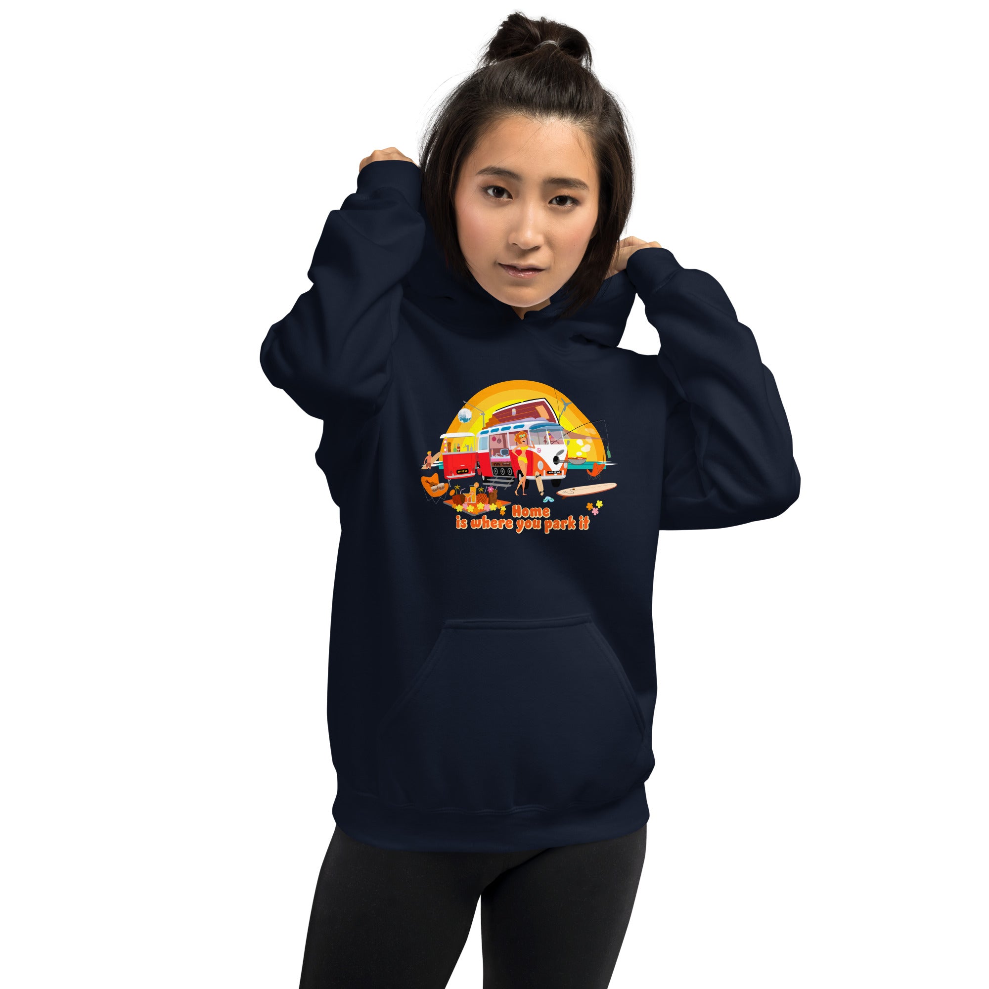 Sweat à capuche d'hiver unisexe Ultra Combi: Home is where you park it sur couleurs foncées