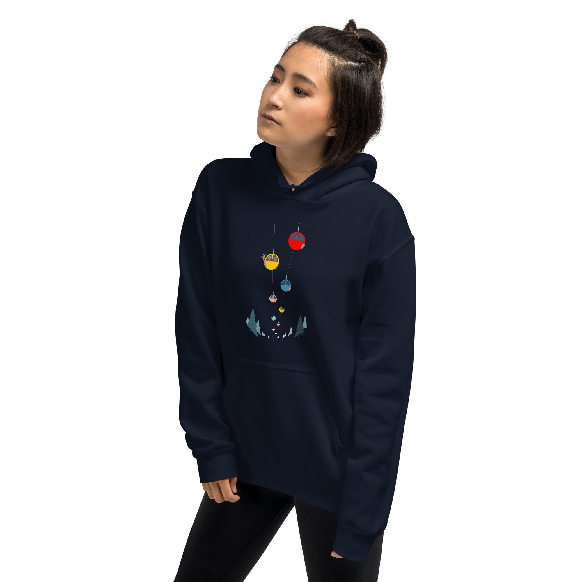 Unisex Hoodie Gondolas in the mist (front & back)