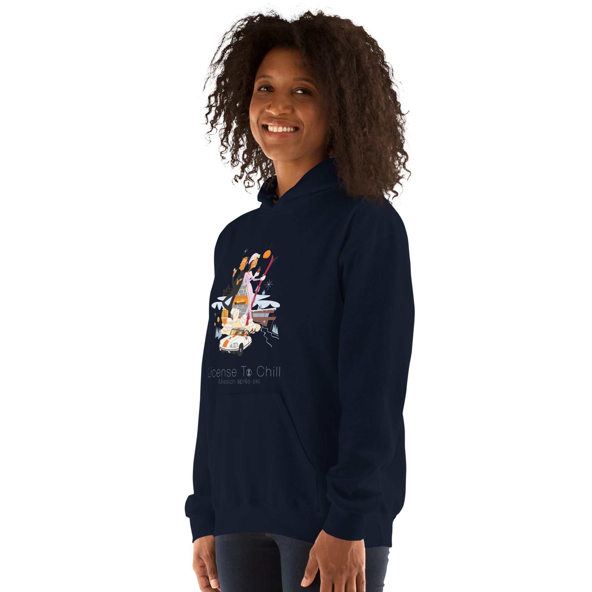 Unisex Hoodie License To Chill Mission Après-Ski on dark colors