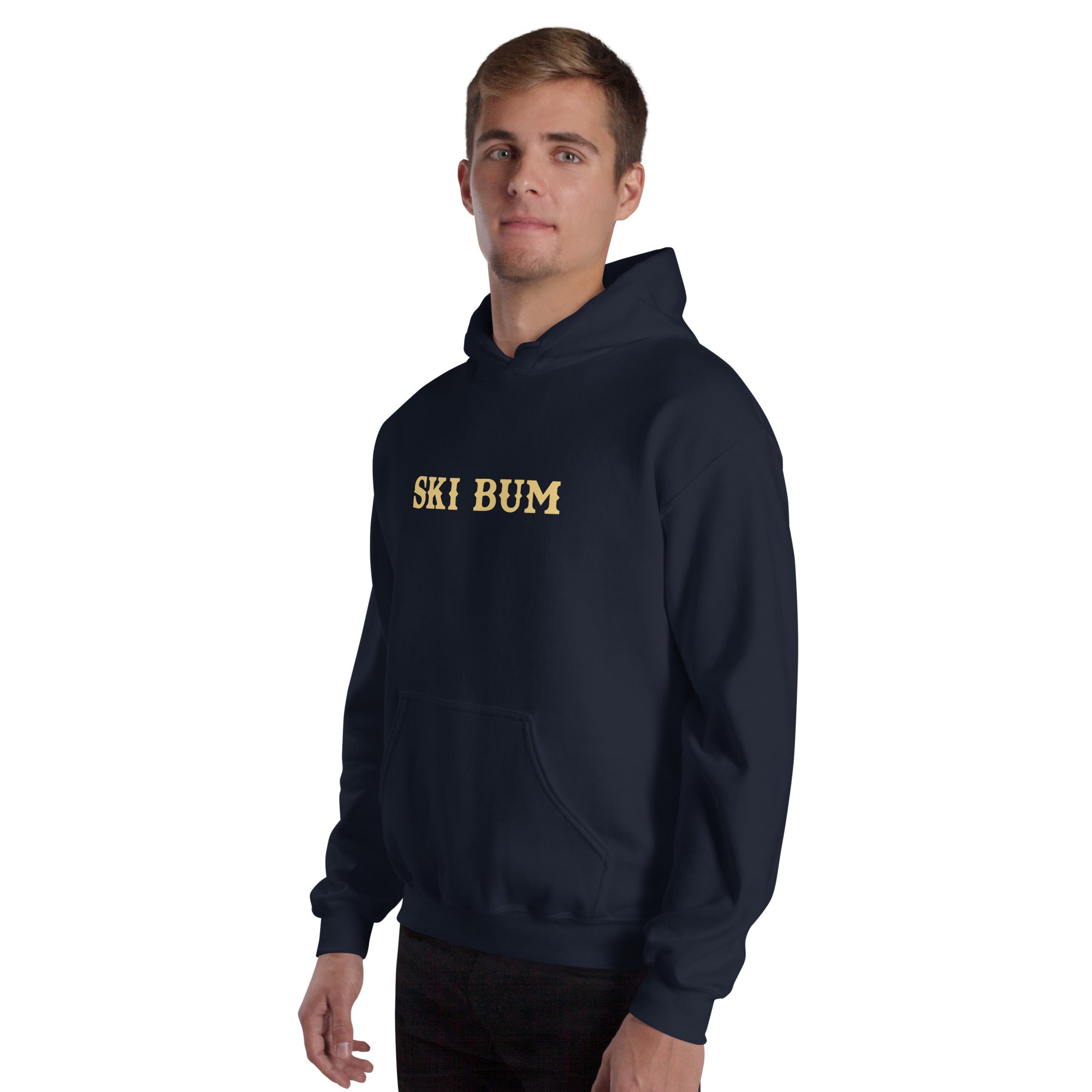 Unisex Hoodie Ski Bum on dark colors